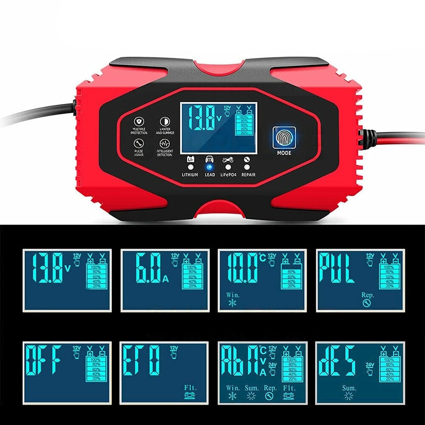 Multipurpose Battery Charger for AGM GEL and Lithium Batteries