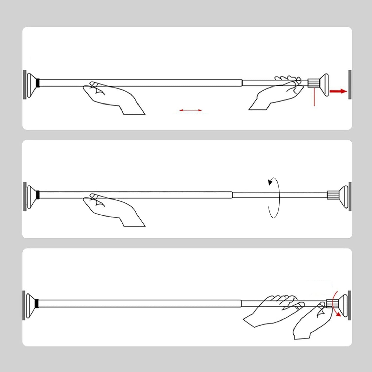 Extendable Shower Wind Adjustable Curtain Tension Rod for Closet Pole