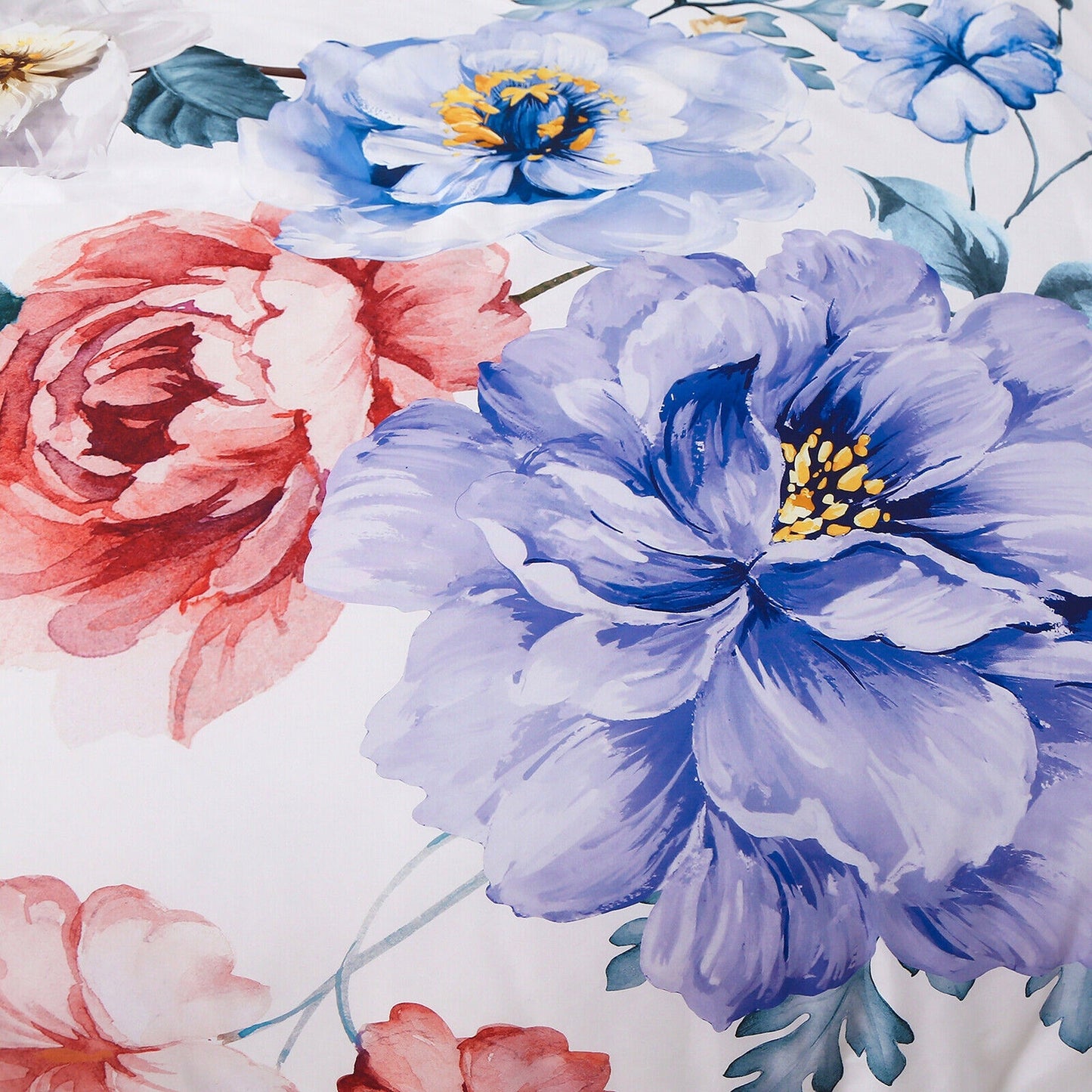 Floral Queen King Size Bedding Duvet Quilt Cover Set with Pillowcases Soft