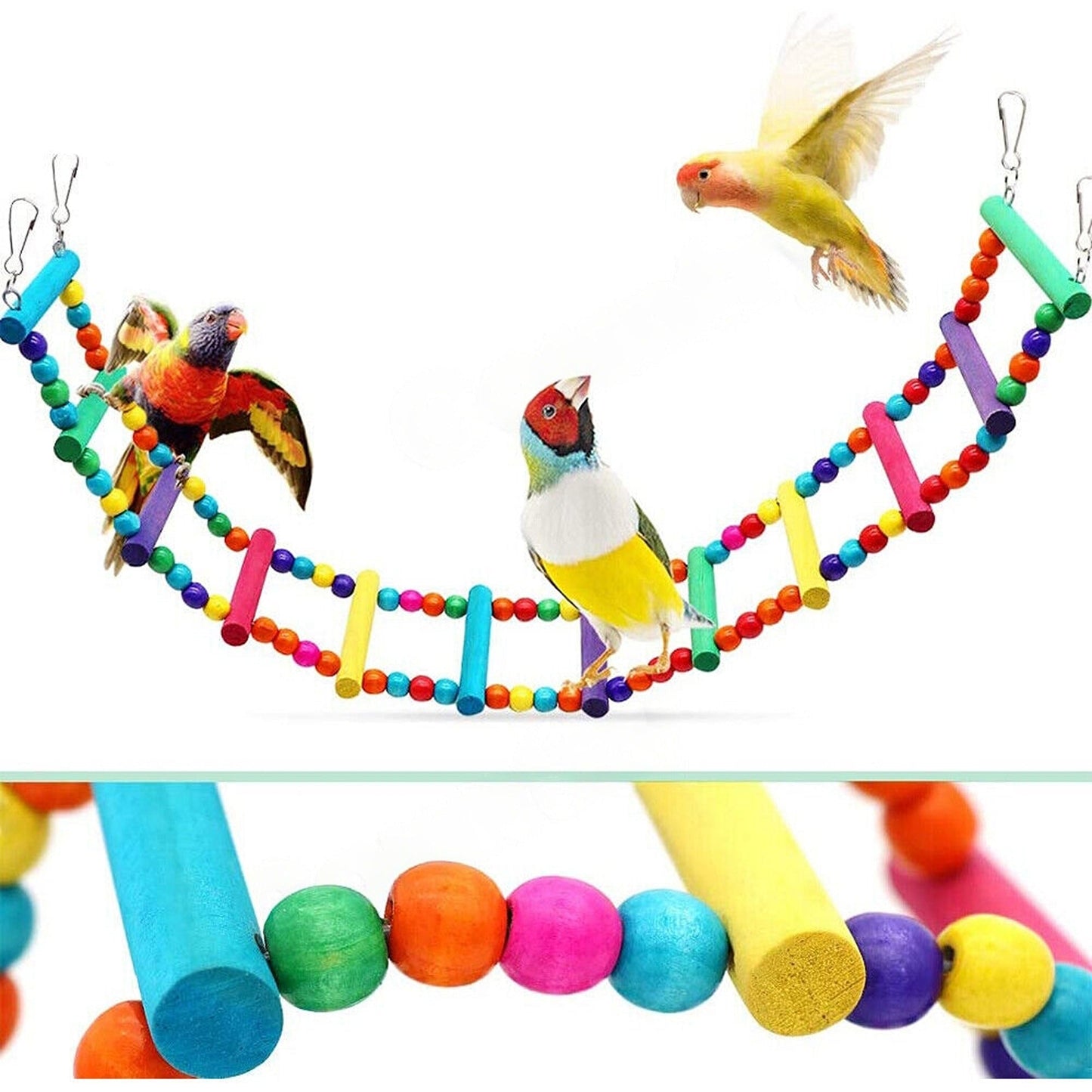 10pcs Parrot Cage Toy Set Swing Chewing Hanging Bell