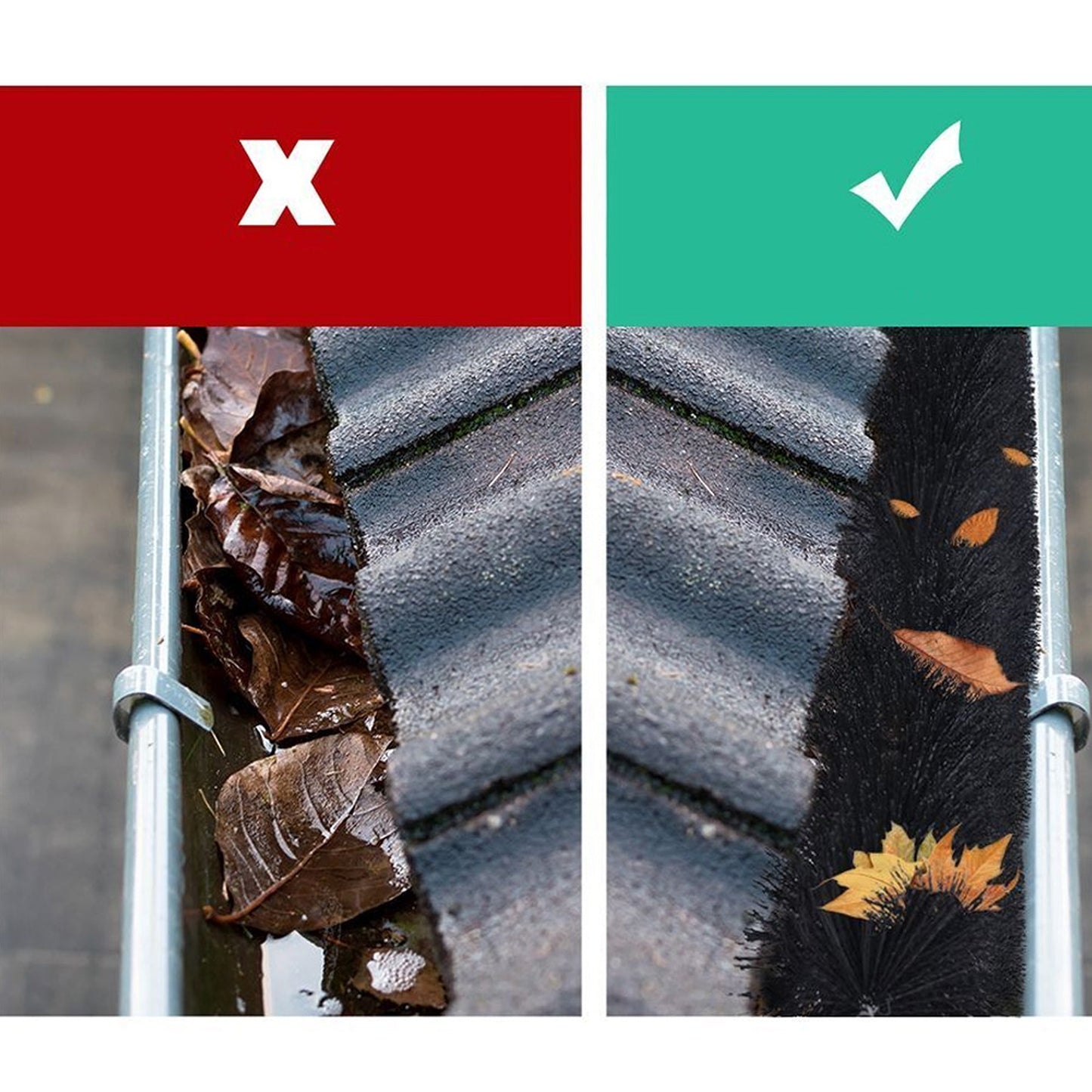 24pcs Gutter Brush Guard for Roof Leaf Protection Heavy Duty