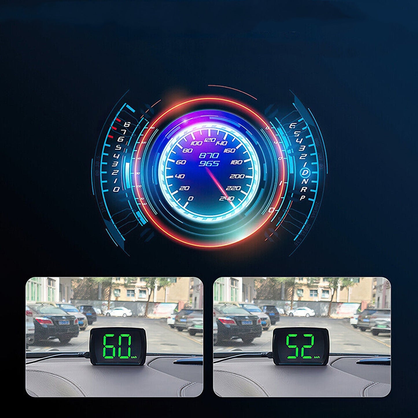 Universal Car GPS Speedometer with Digital HUD Display for Speed