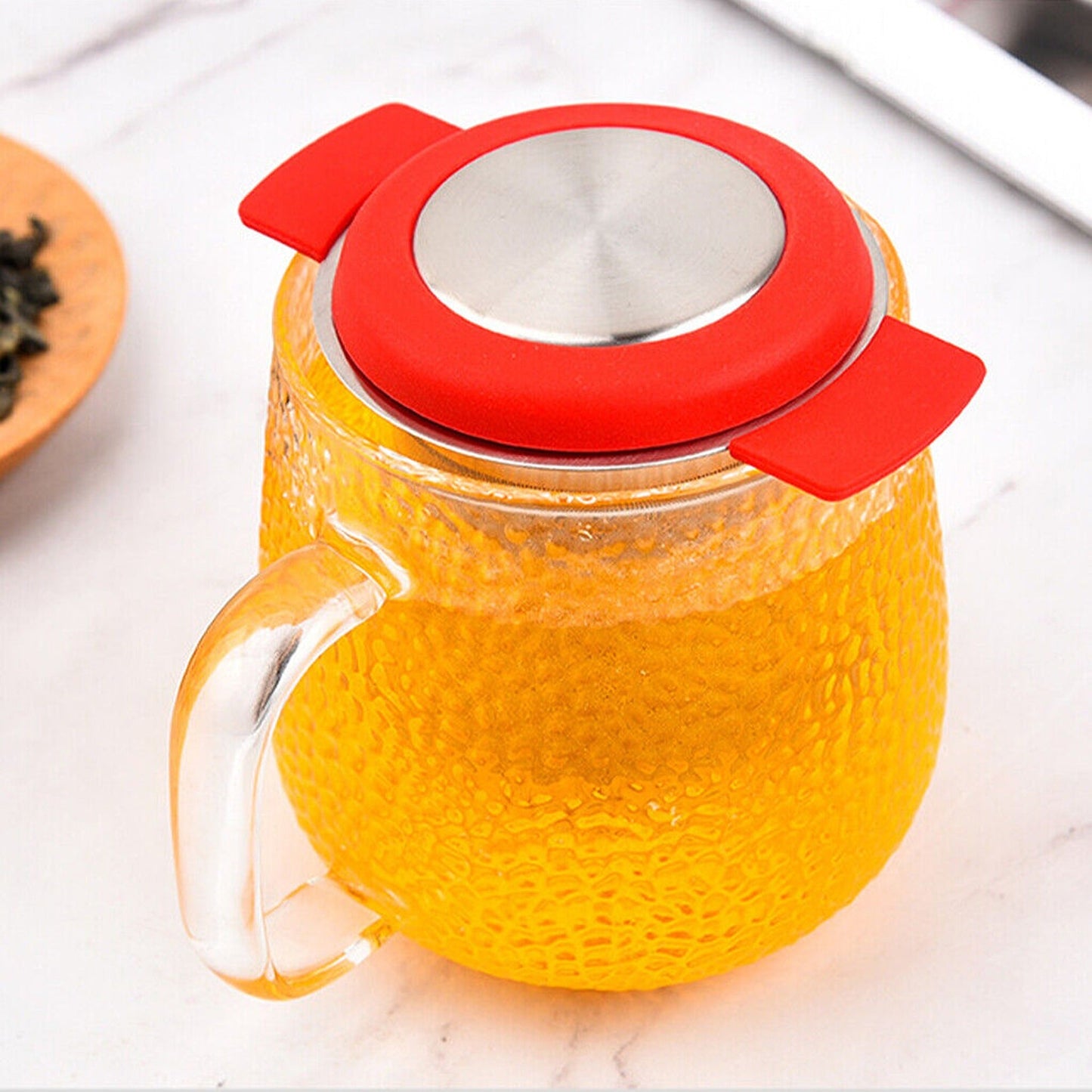 Tea Infuser Cup with Stainless Steel Mesh and Lid for Loose Leaf