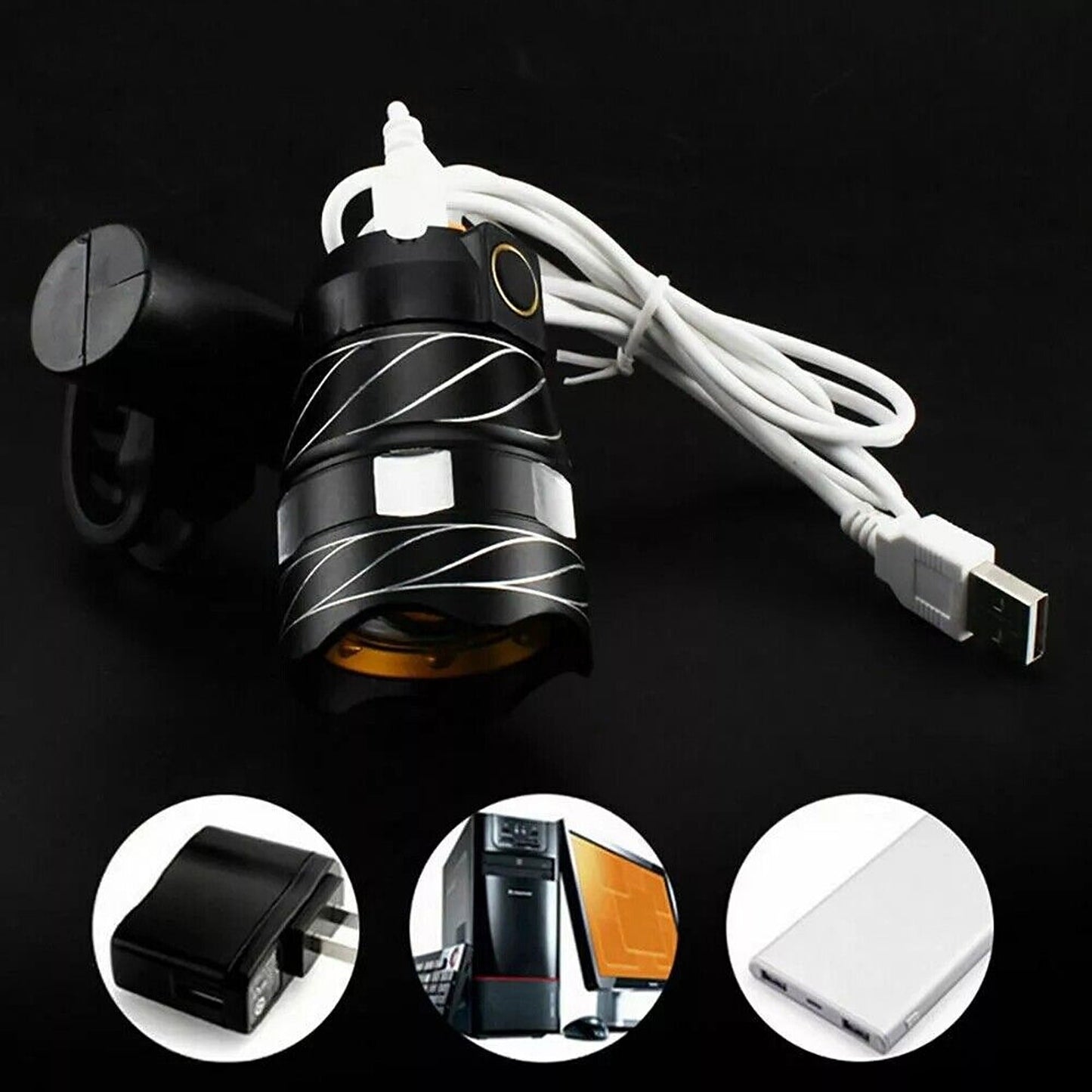 15000LM USB Rechargeable Waterproof LED Bicycle Light Front and Back Set