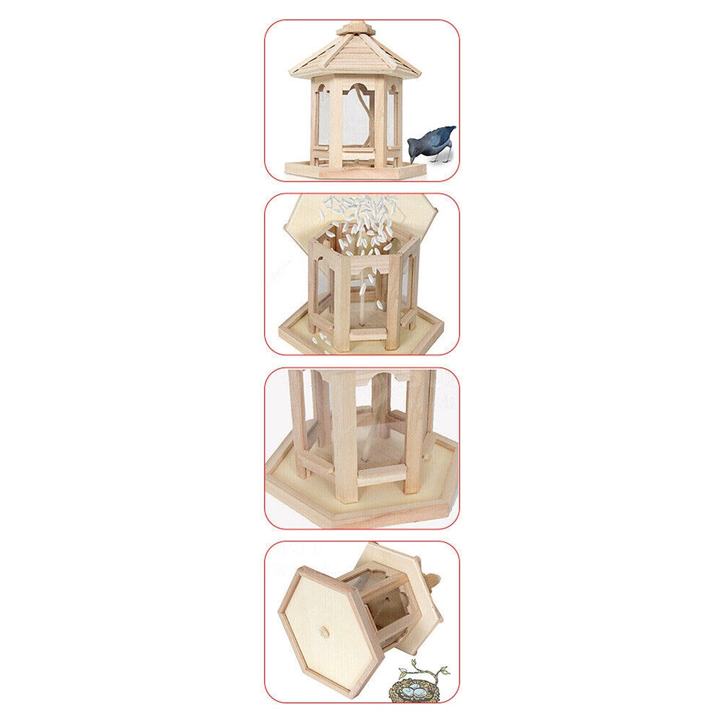 Waterproof Hanging Bird Feeder for Garden Gazebo Style
