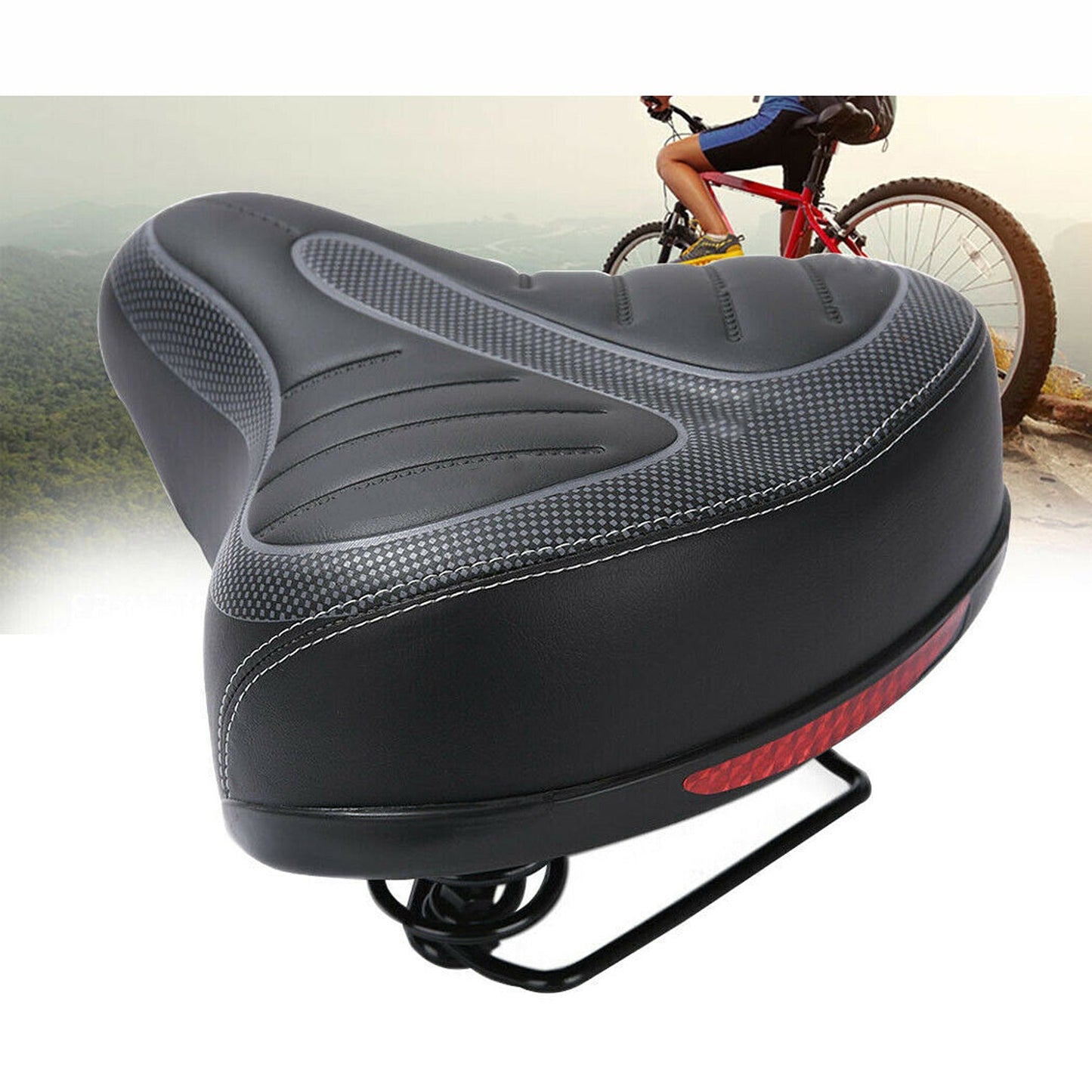 Bike Gel Cruiser Comfort Saddle Wide Soft Cushion Seat