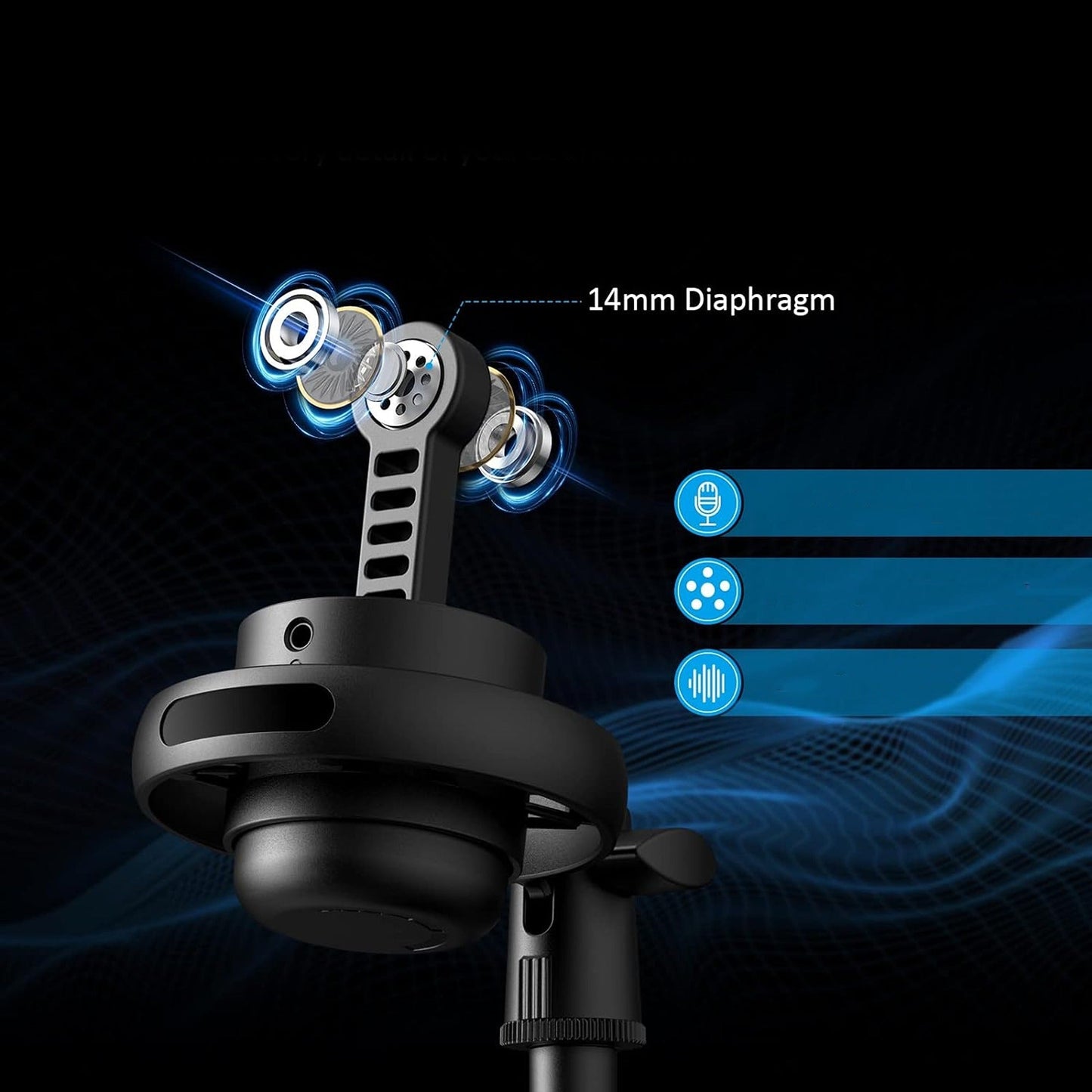 Desktop USB Microphone for Recording Gaming with Stand
