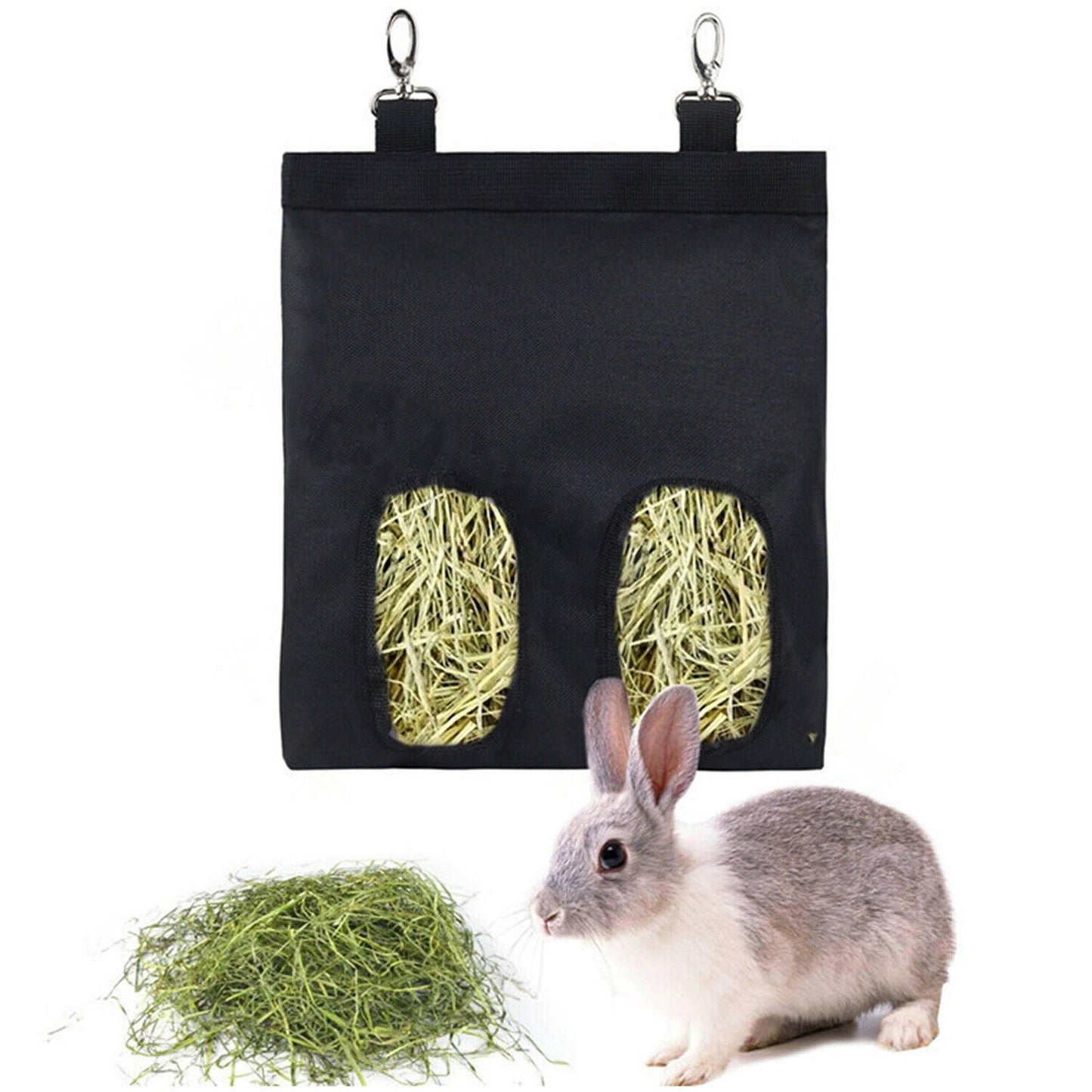 Hanging Rabbit Hay Bag for Guinea Pigs Feeder Holder for Pet Cages