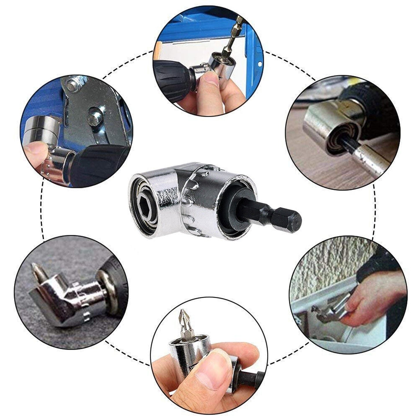 105 Degree Right Angle Drive Extension Power Screwdriver Drill Socket Adapter