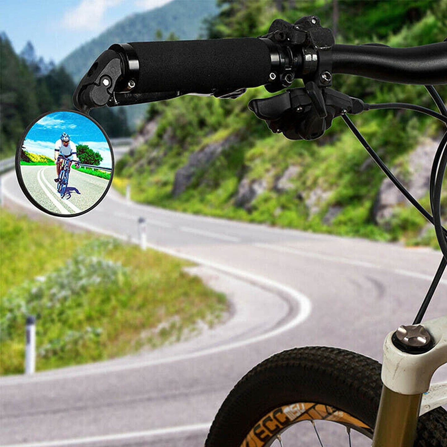 Mountain Bike Rearview Mirror Convex Handlebar Safety Mirror