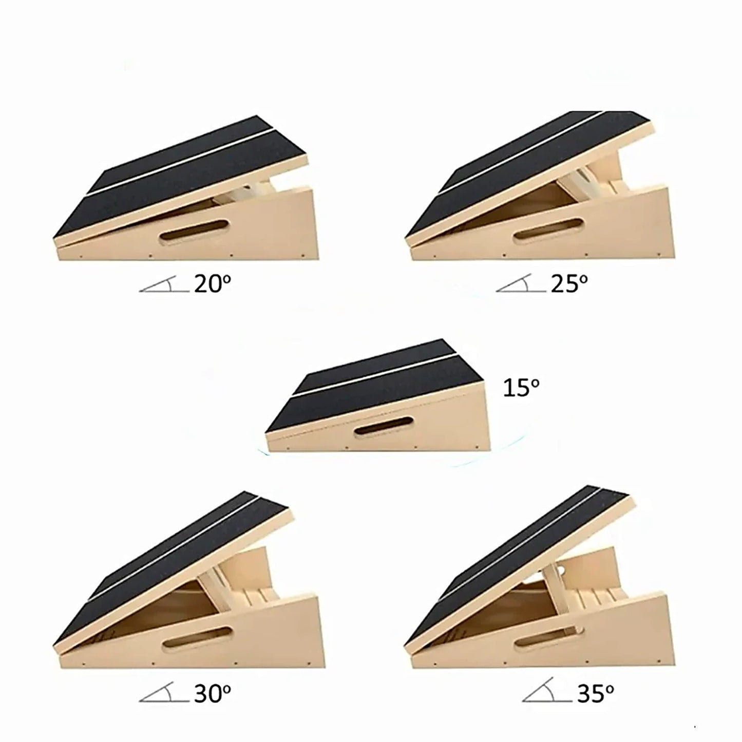 Adjustable Incline Wooden Exercise Board with Non-Slip Surface