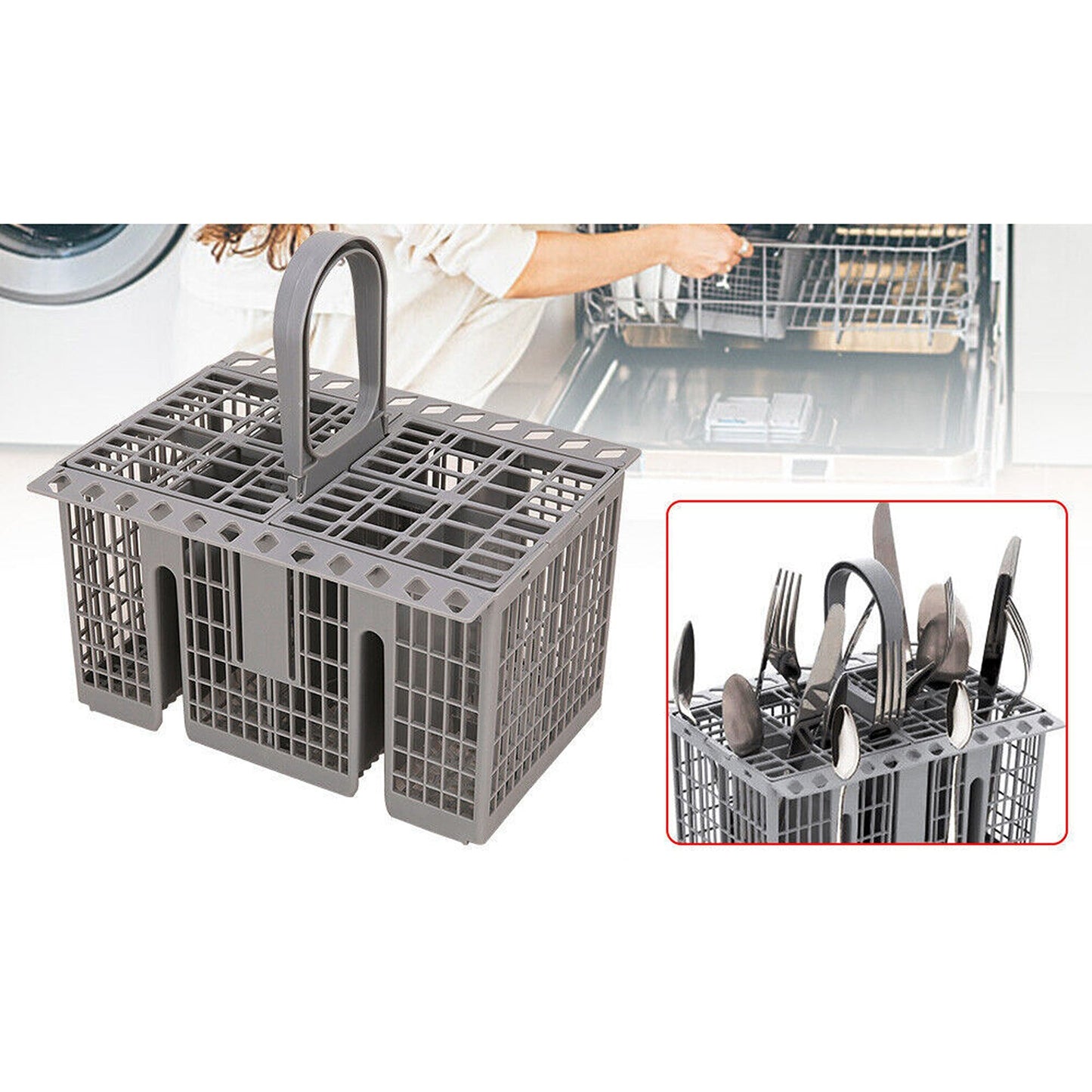 Cutlery Basket for Universal Dishwashers Compatible with Major Brands