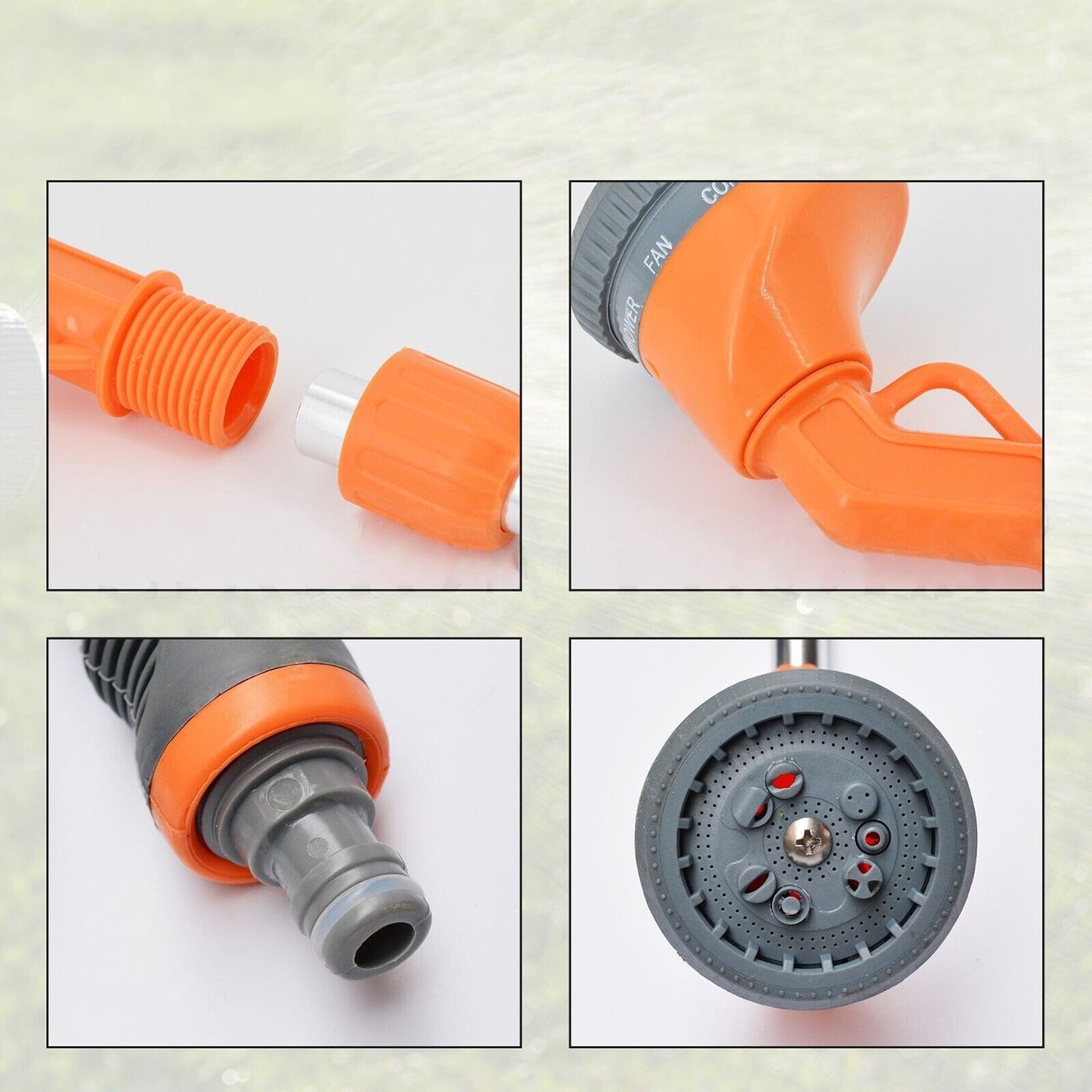 Long Handled 10 Pattern Watering Wand Gun Hose Trigger Nozzle