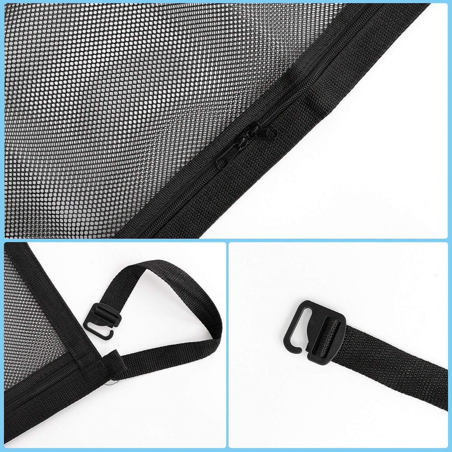 Interior Travel Mesh Storage Zipper Bag for Car Roof Top