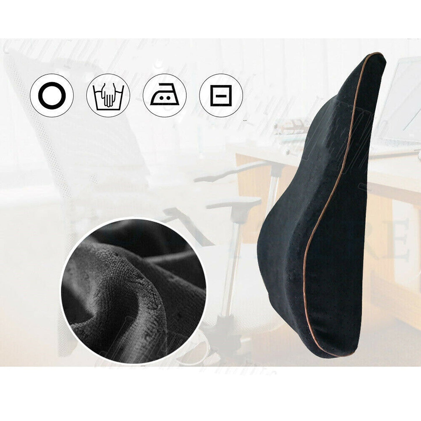 Lumbar Support Memory Foam Back Cushion for Home Car Office Use