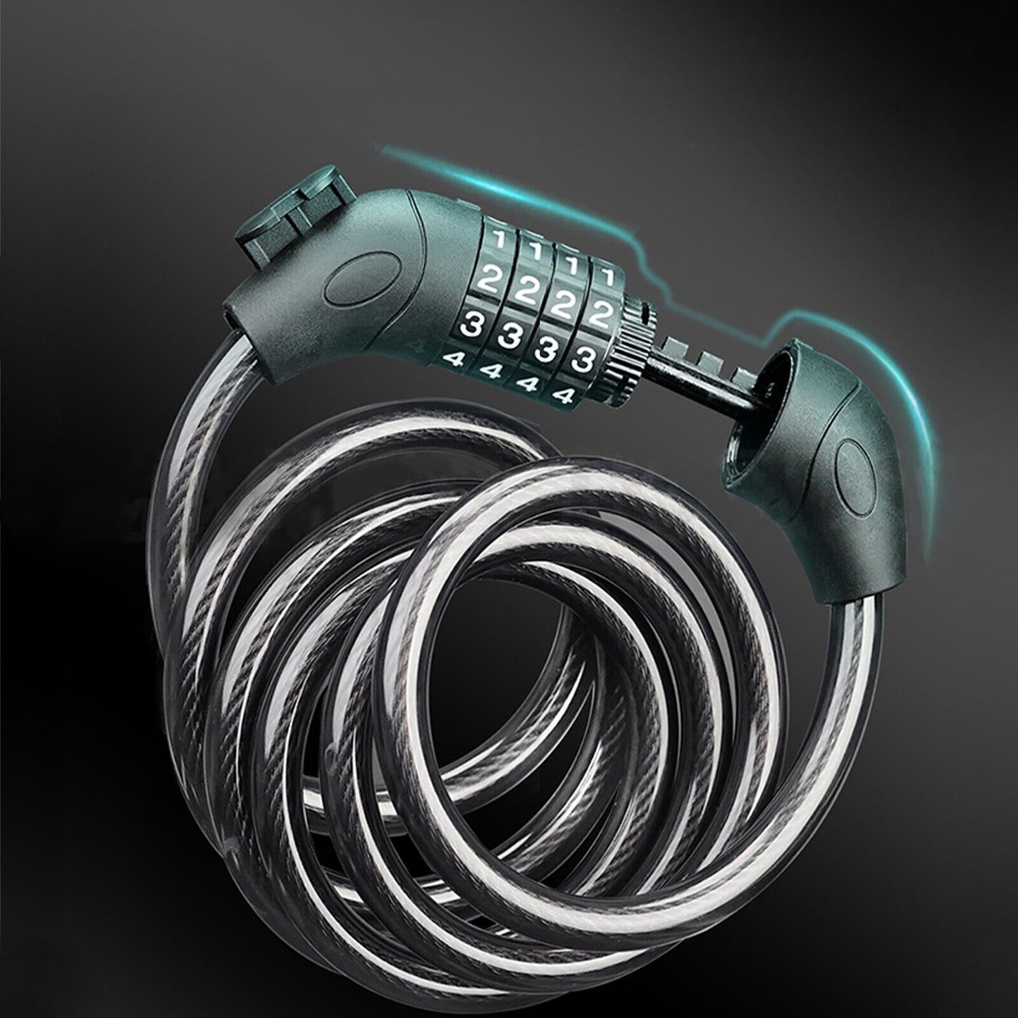 4-Digit Combination Security Bicycle Cycling Lock Cable 1M