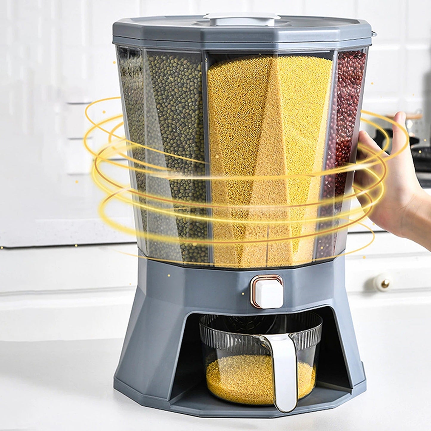 Kitchen Dry Food Dispenser Auto Grain Case for Rice and Cereal