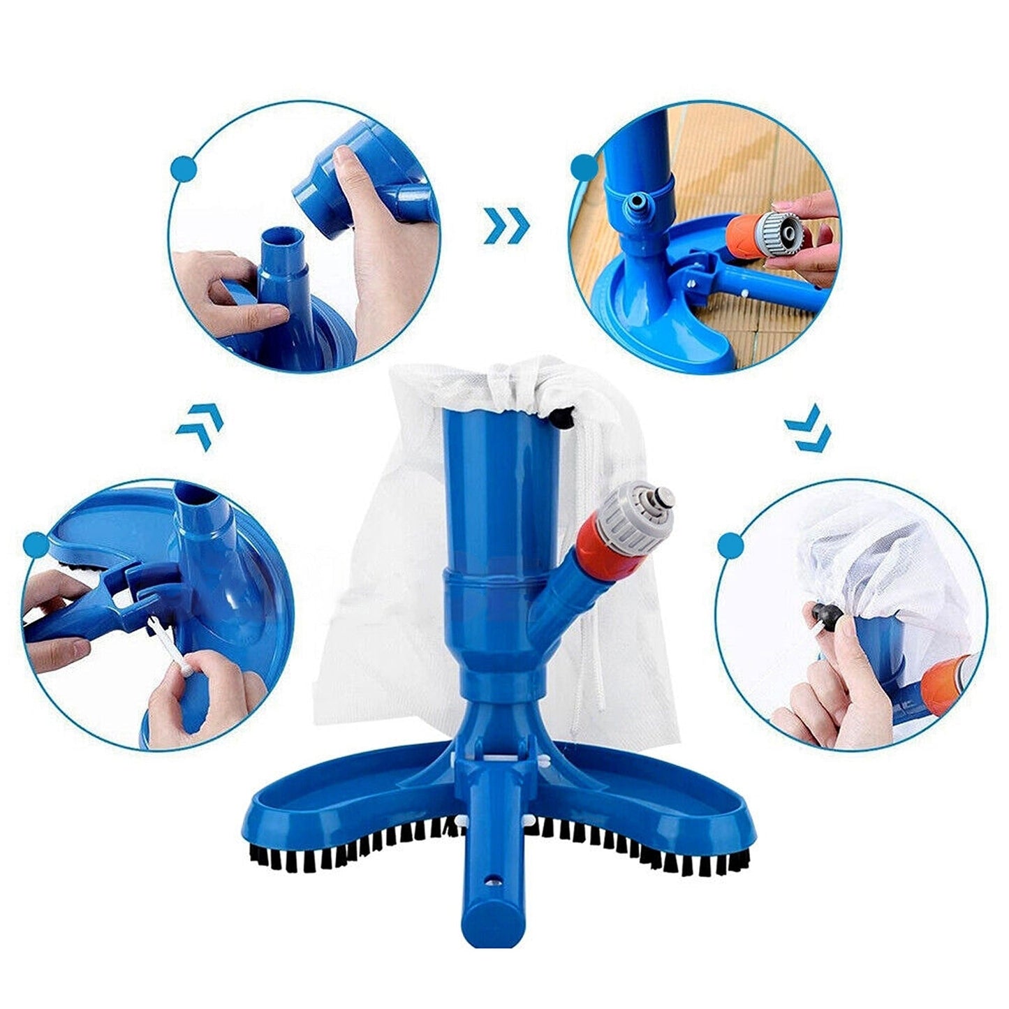 Swimming Pool Cleaning Brush Kit Spa Pond Vacuum Tool