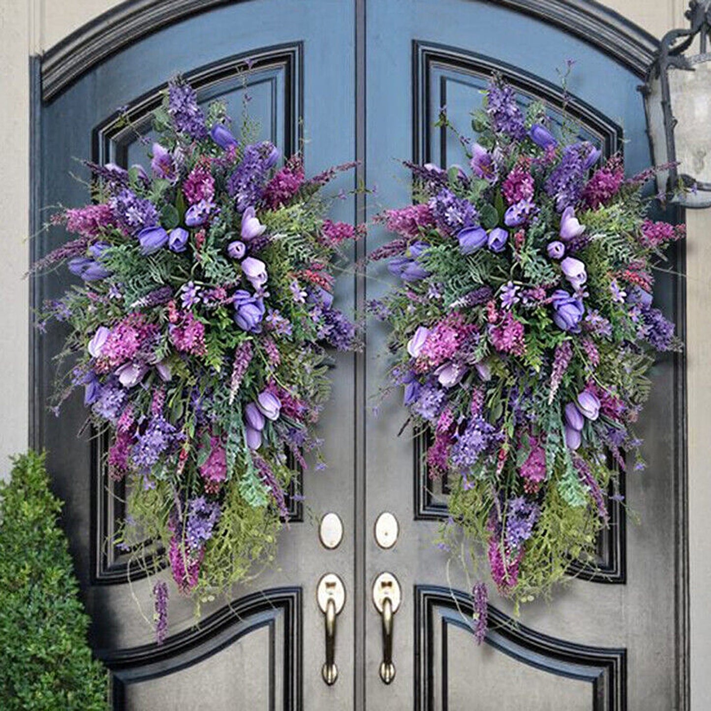 Front Door Artificial Spring Wreath Flower Garland Wall Decor