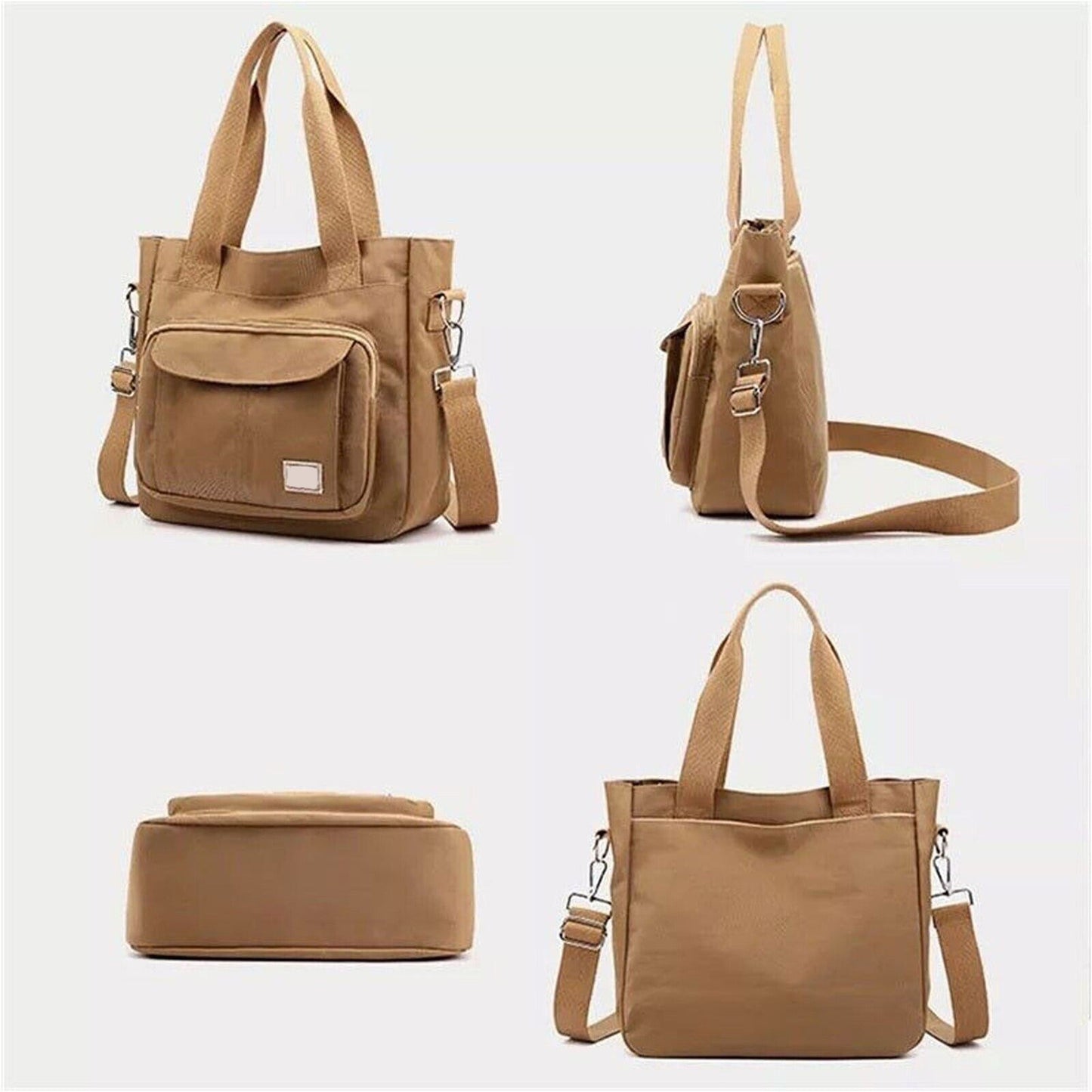 Large Nylon Waterproof Handbags with Zipper Women Shoulder Messenger Bag