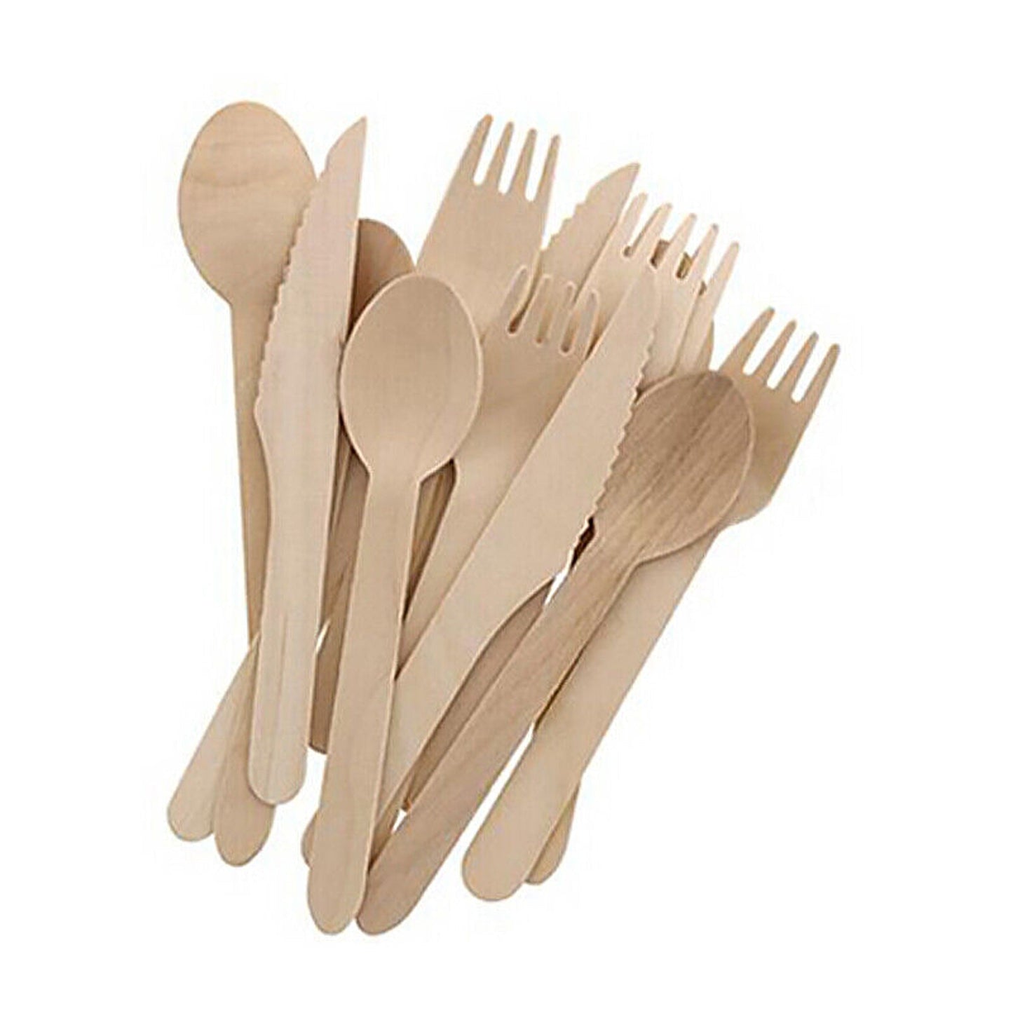 Eco-Friendly Disposable Wooden Cutlery Set Knives Forks Spoons