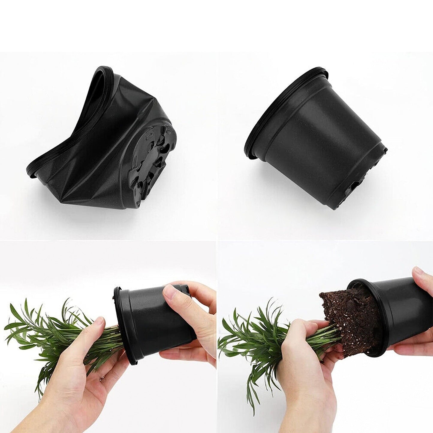 100pcs Plastic Growing Containers for Nursery Plants and Seedlings