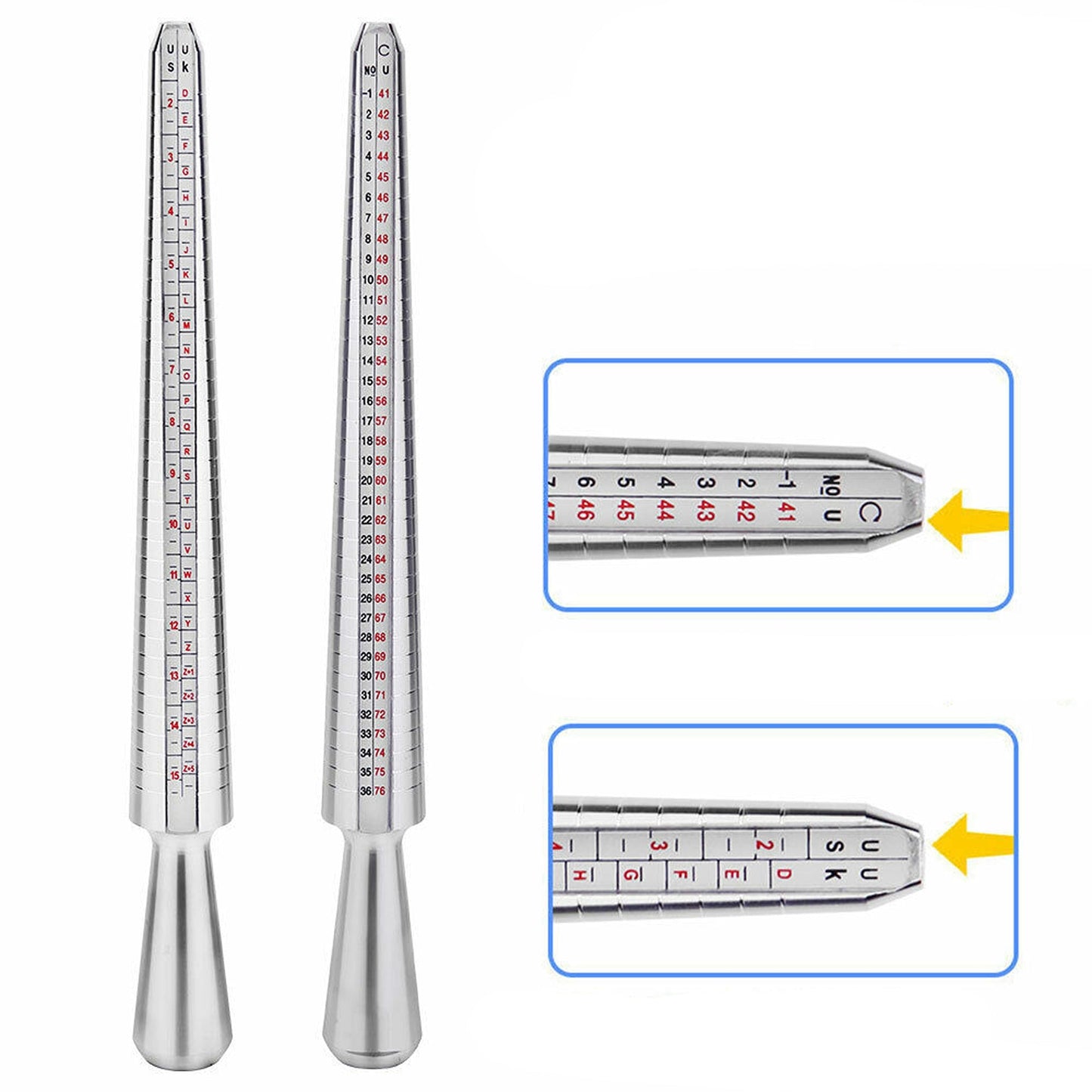 Metal Ring Sizer Gauge and Measuring Tool Kit