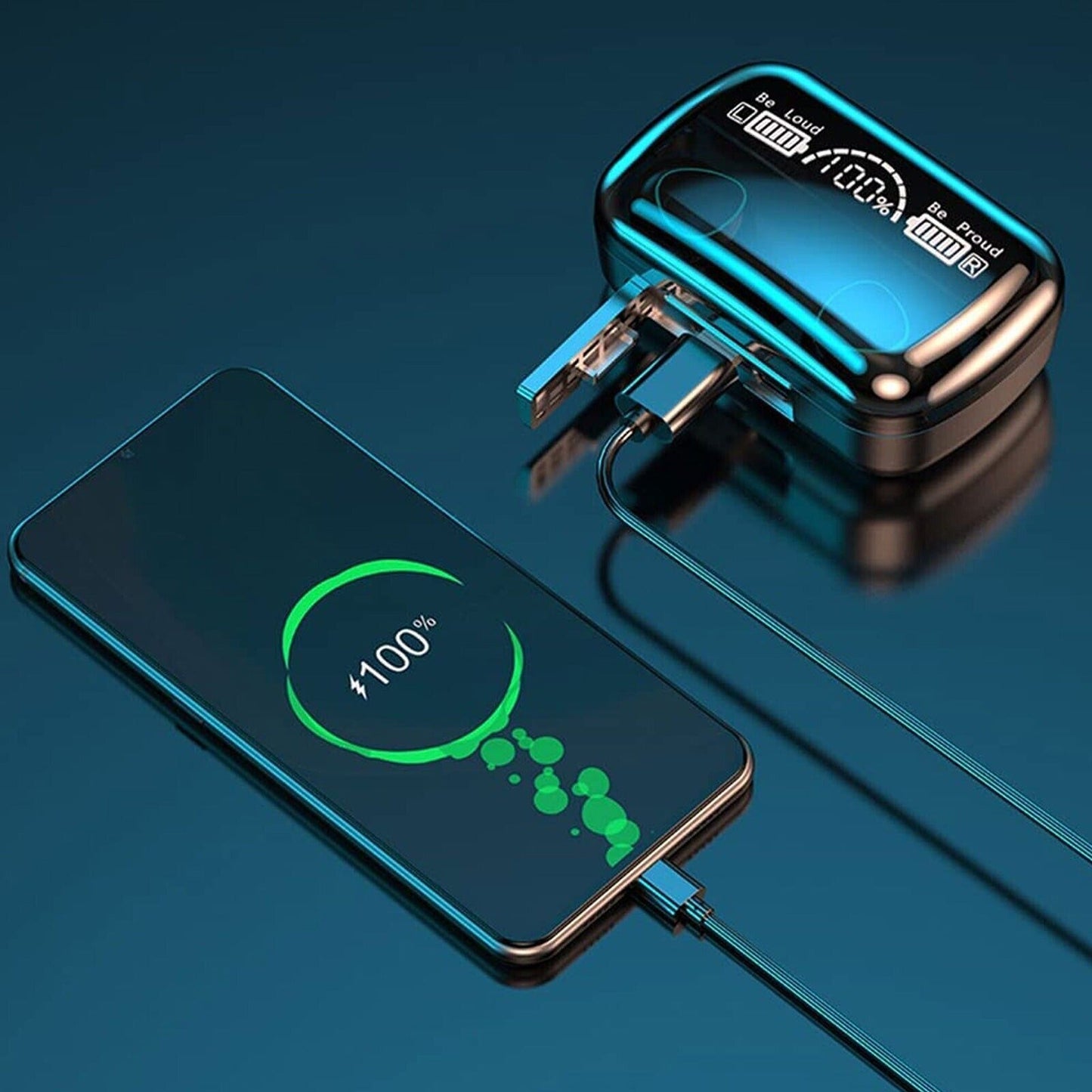 Bluetooth 5.1 Waterproof Wireless Earbuds with LED Display