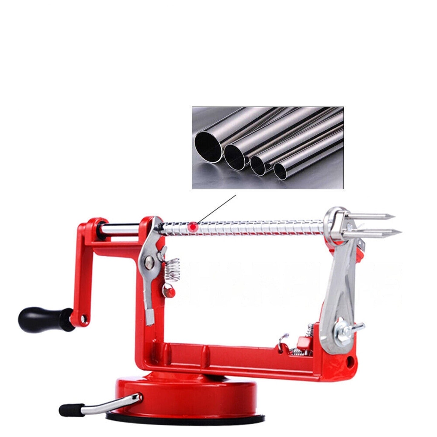 Efficient Apple Slicer and Corer Red Kitchen Peeler 3-in-1