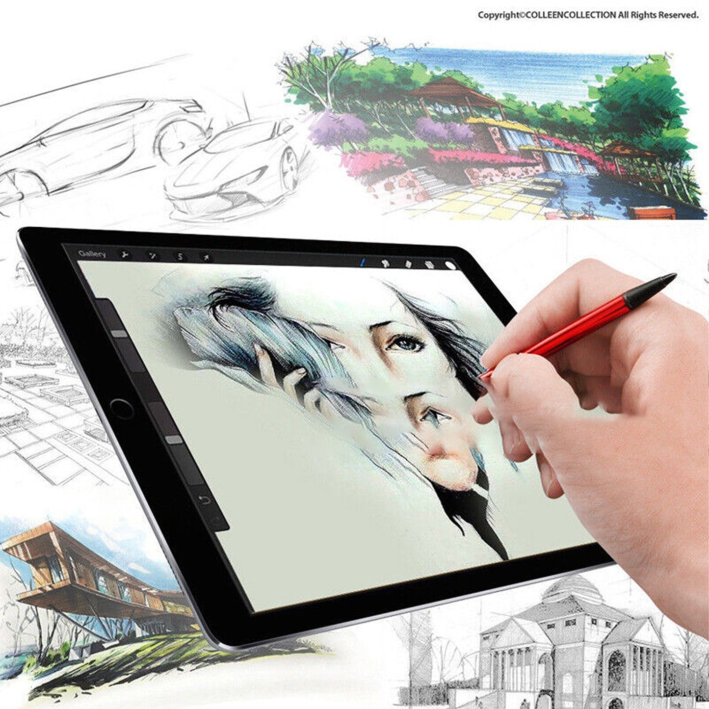 2pcs Universal Stylus Pens for Touch Screens for iPad iPhone Samsung