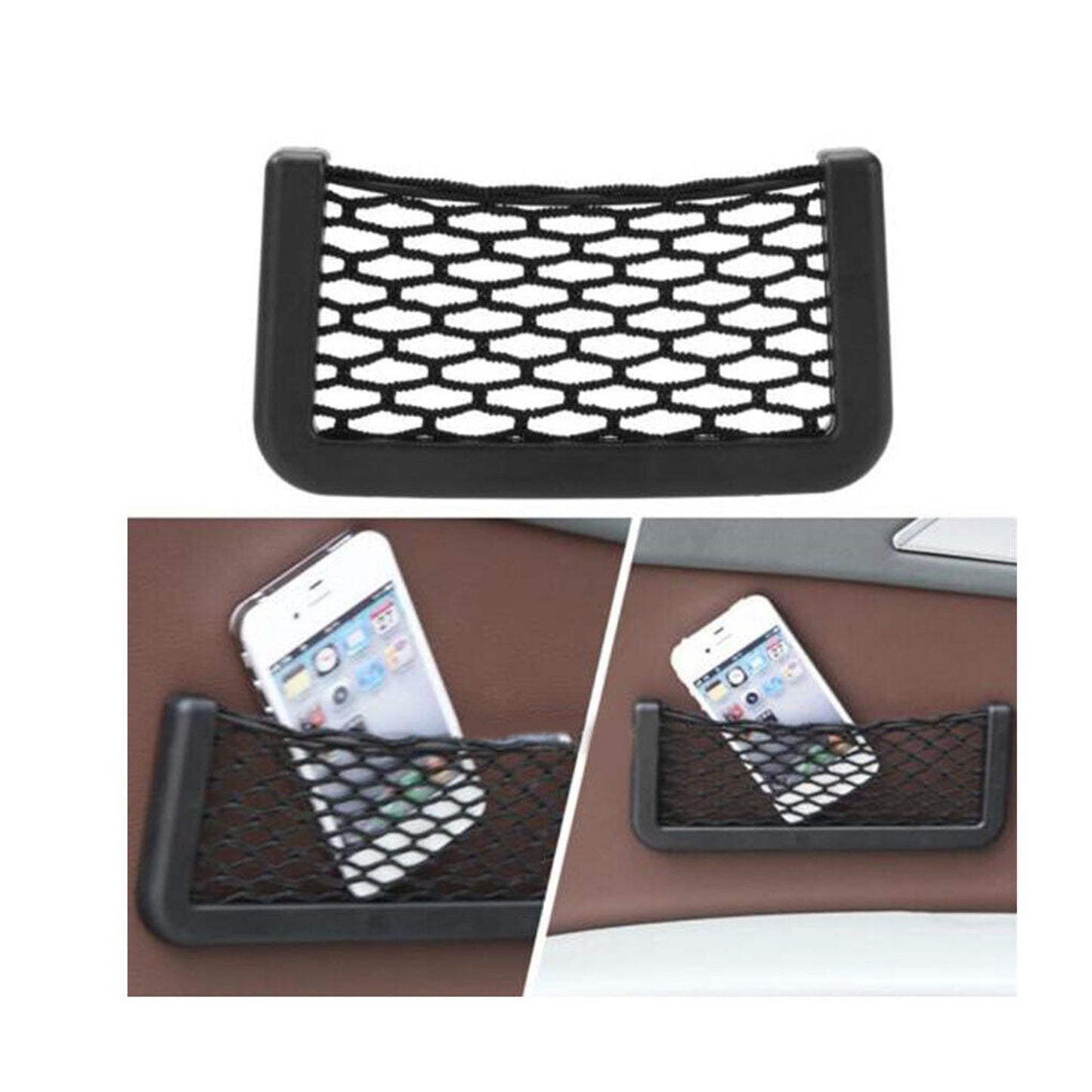 2pcs Vehicle Seat Side Storage Net for Phones and Accessories