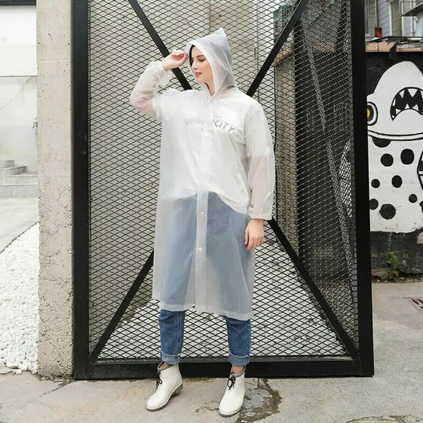 Windproof Rain Jacket Unisex Waterproof Outdoor Coat