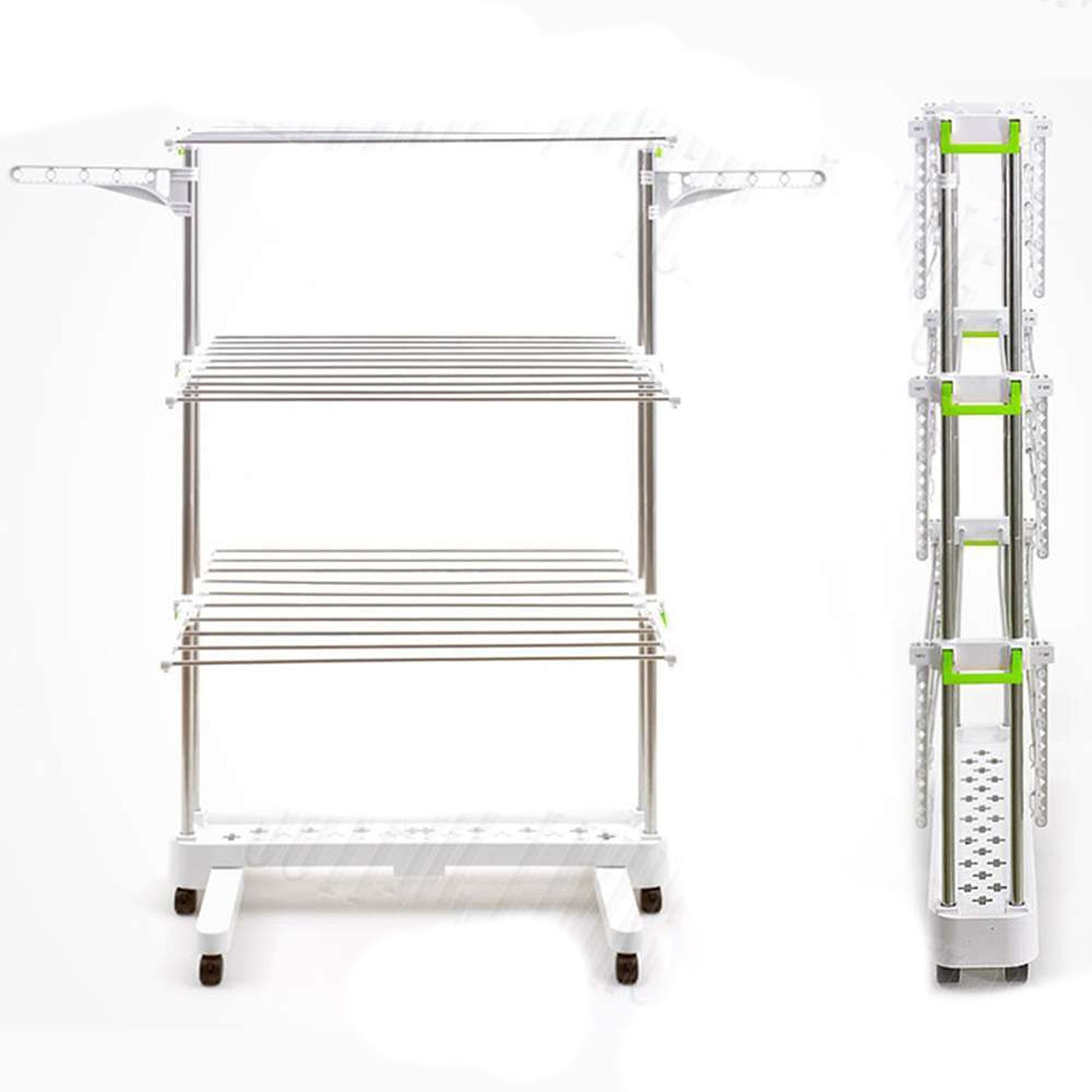 Large Premium Foldable Clothes Rack with Rolling Stainless Rod for Laundry Drying