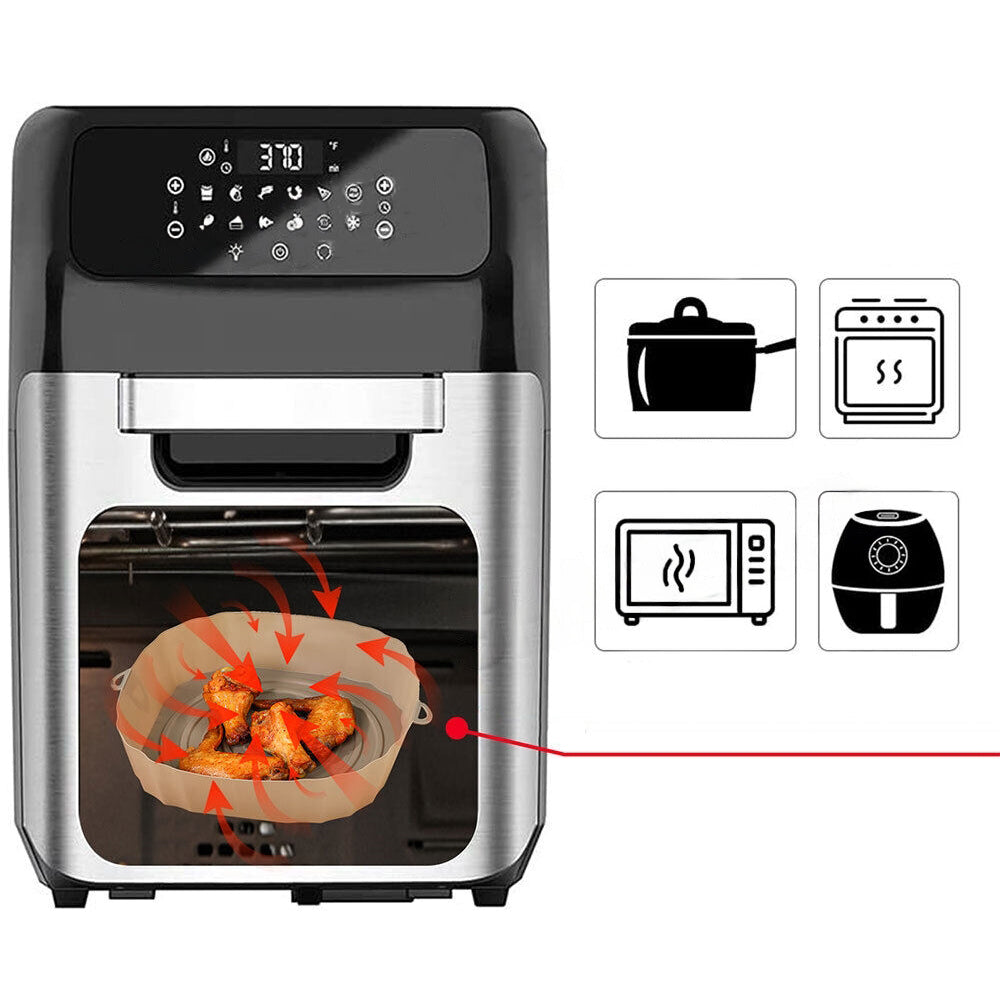 2pcs Reusable Silicone Liner for Air Fryer Non-Stick Basket Tray