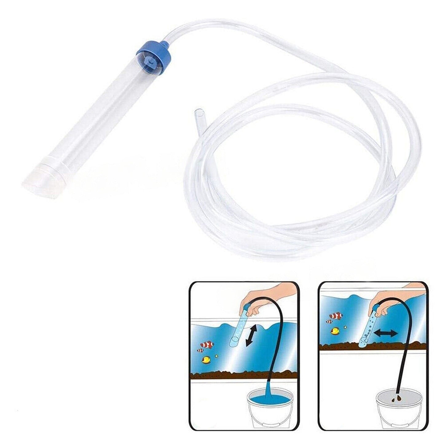 Aquarium Syphon Vacuum Fish Tank Gravel Cleaner with Water Changer Hose