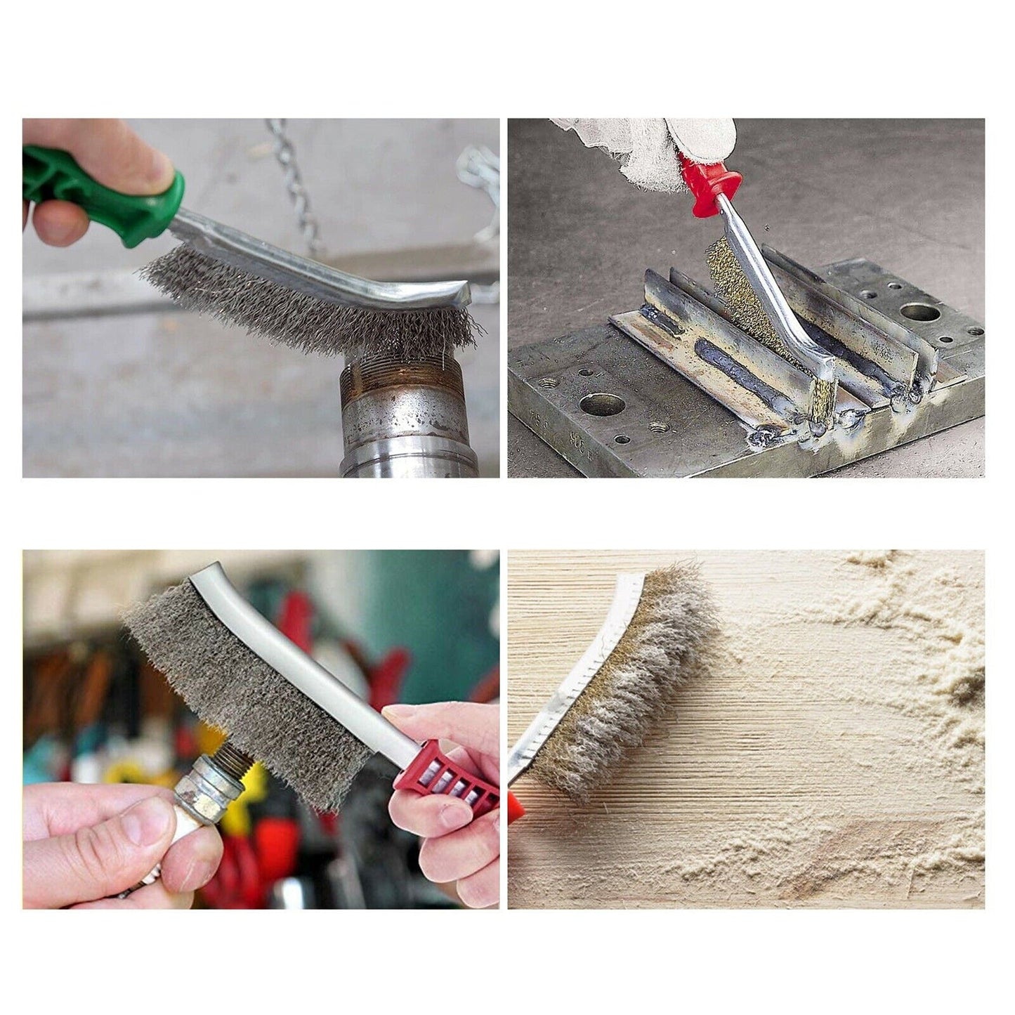 Heavy Duty Hand Wire Brush with Brass Bristles for Rust Paint Removal 245mm