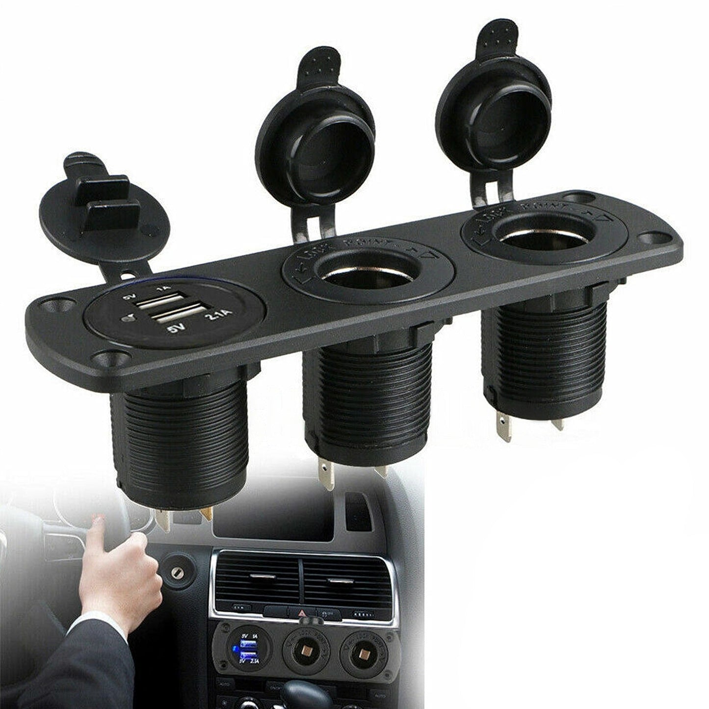 Convenient Dual USB Power Plug for Boats and Caravans 12V