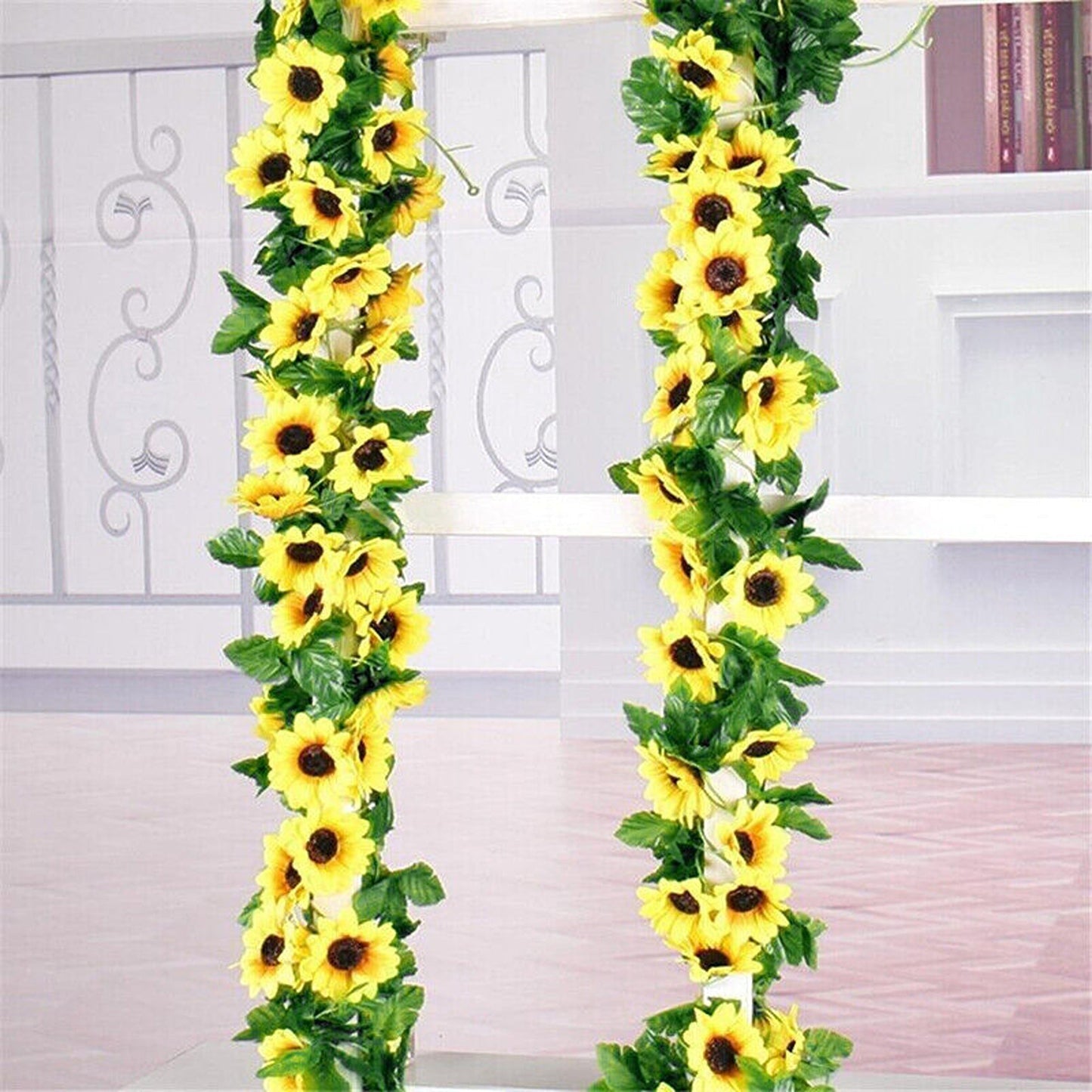 Sunflower Floral Vine Garland Silk Wedding Arch Decoration