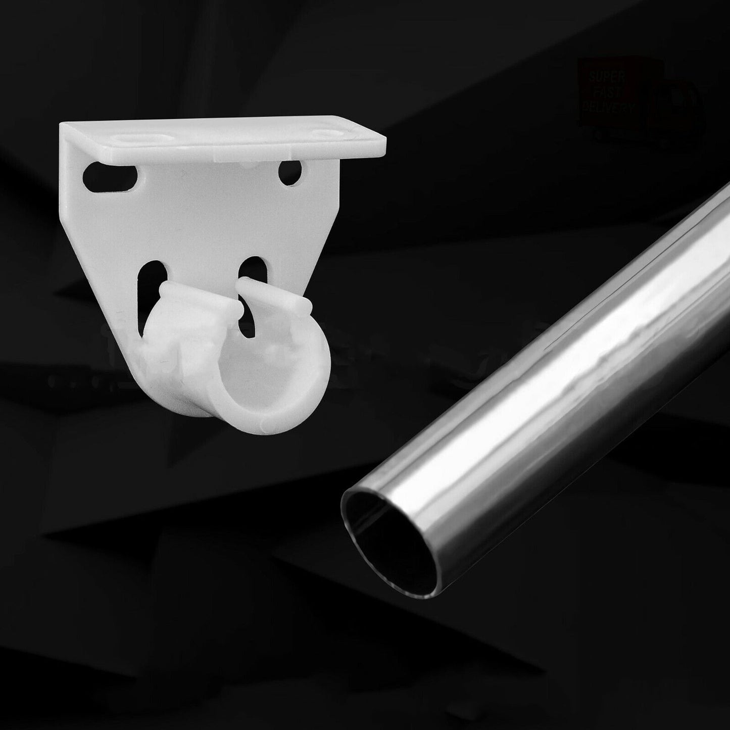 Close Fit Design Muslin Curtain Conduit Rod Bracket Snap Pole Tube 16mm