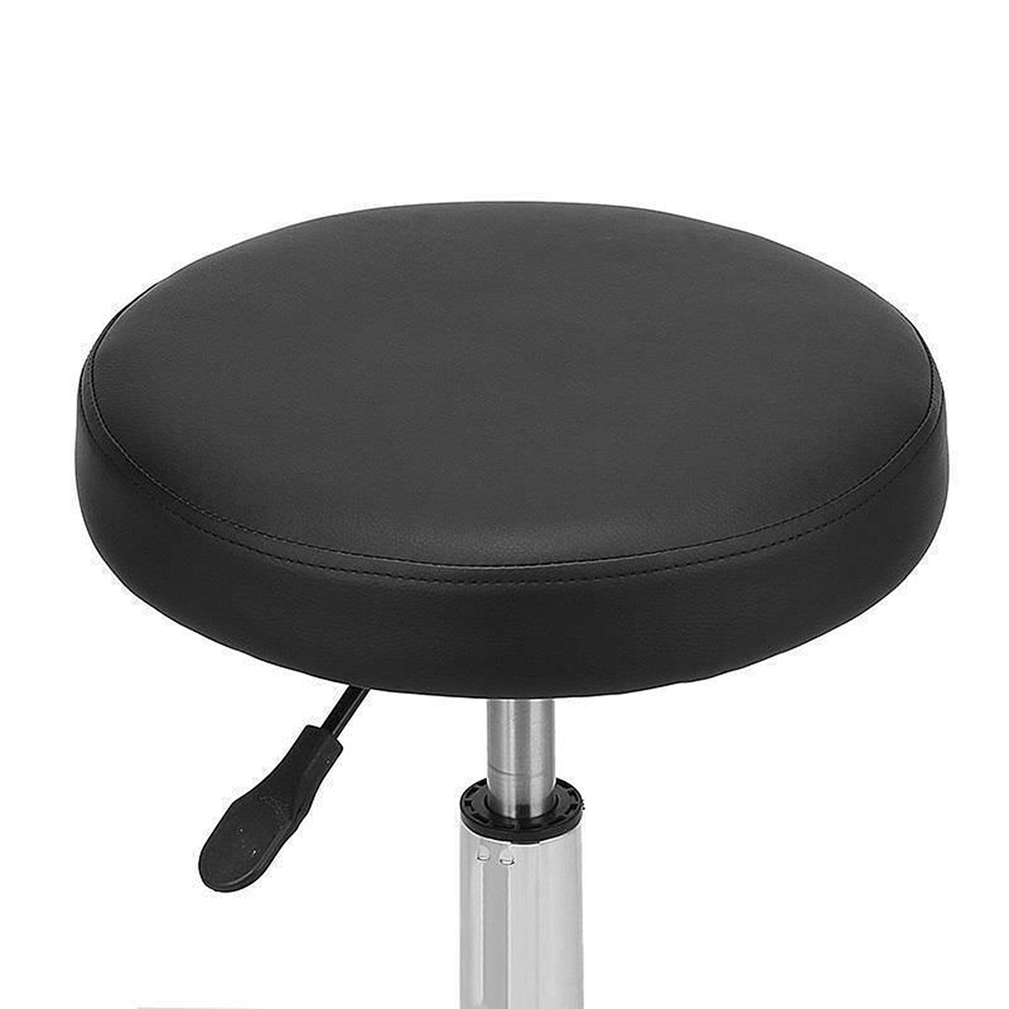 Swivel Black Barber Stool Round PU Leather Salon Chair