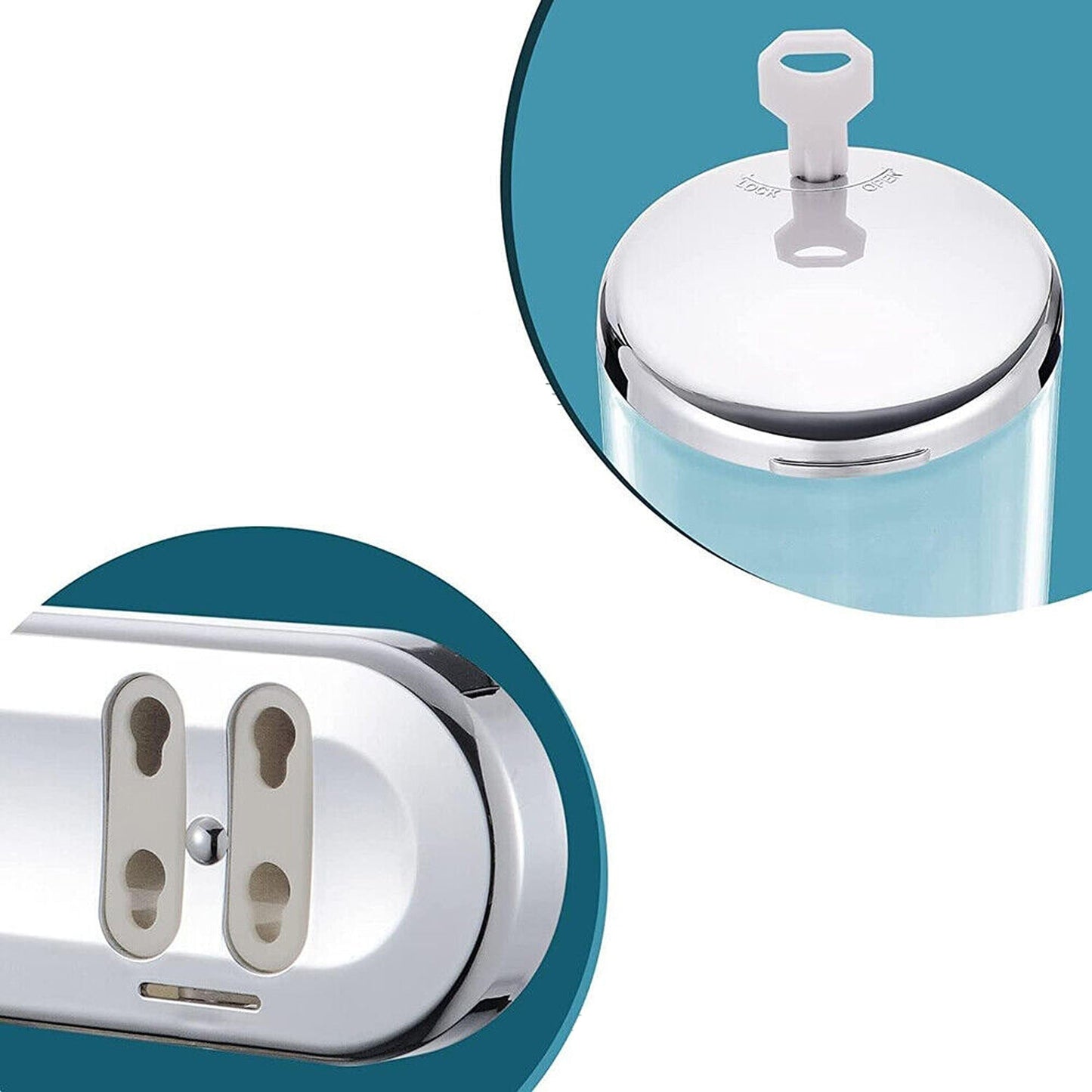 Wall Mounted 1500ml Soap Dispenser for Bathroom - Shampoo and Gel Pump