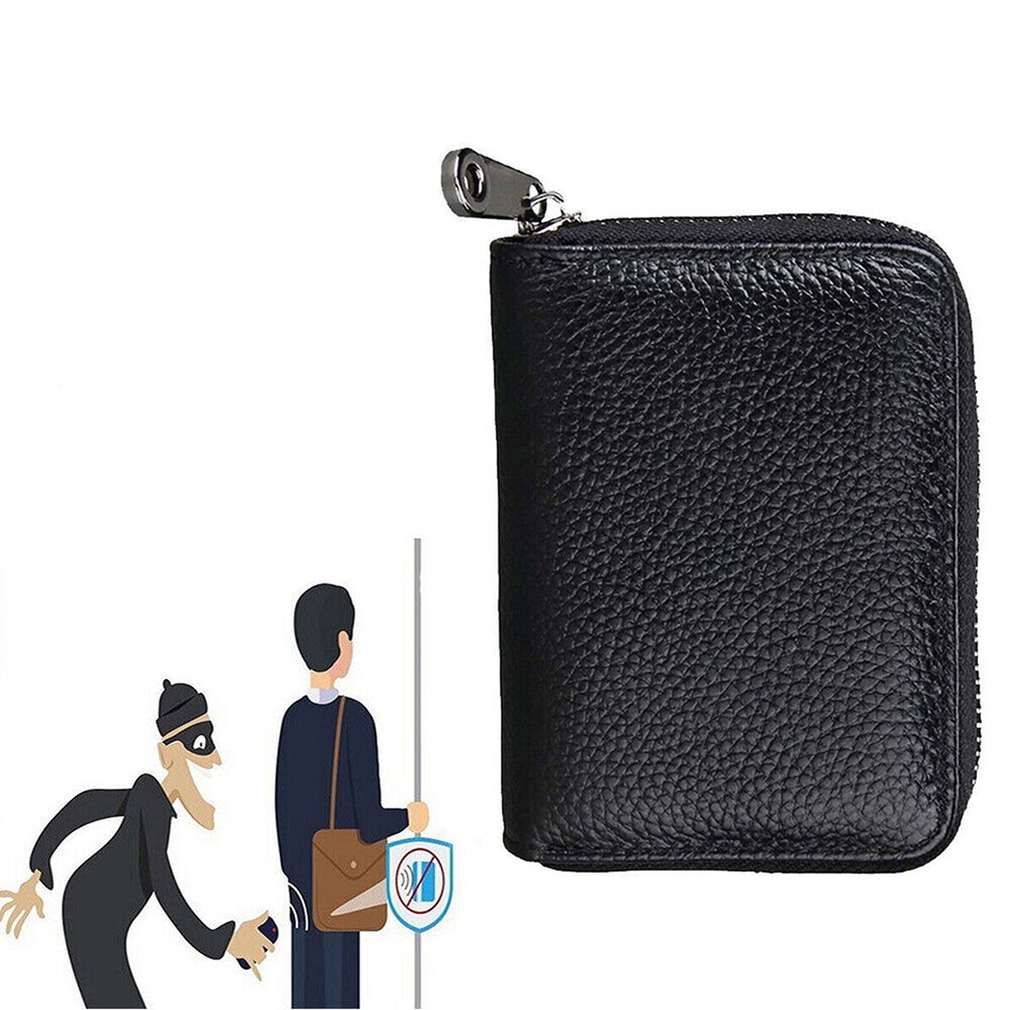 Genuine Leather RFID Blocking Wallet Credit Card Holder Business Case 22 Cards