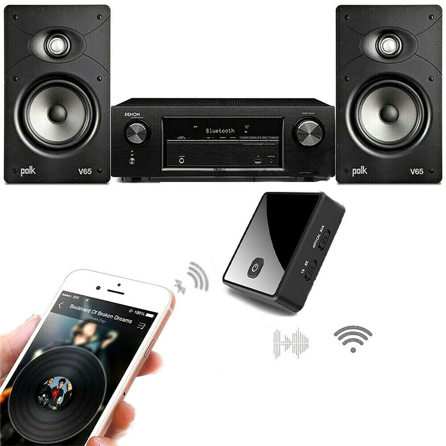 HIFI Bluetooth 5.0 Audio Transmitter and Receiver with aptX HD Low Latency