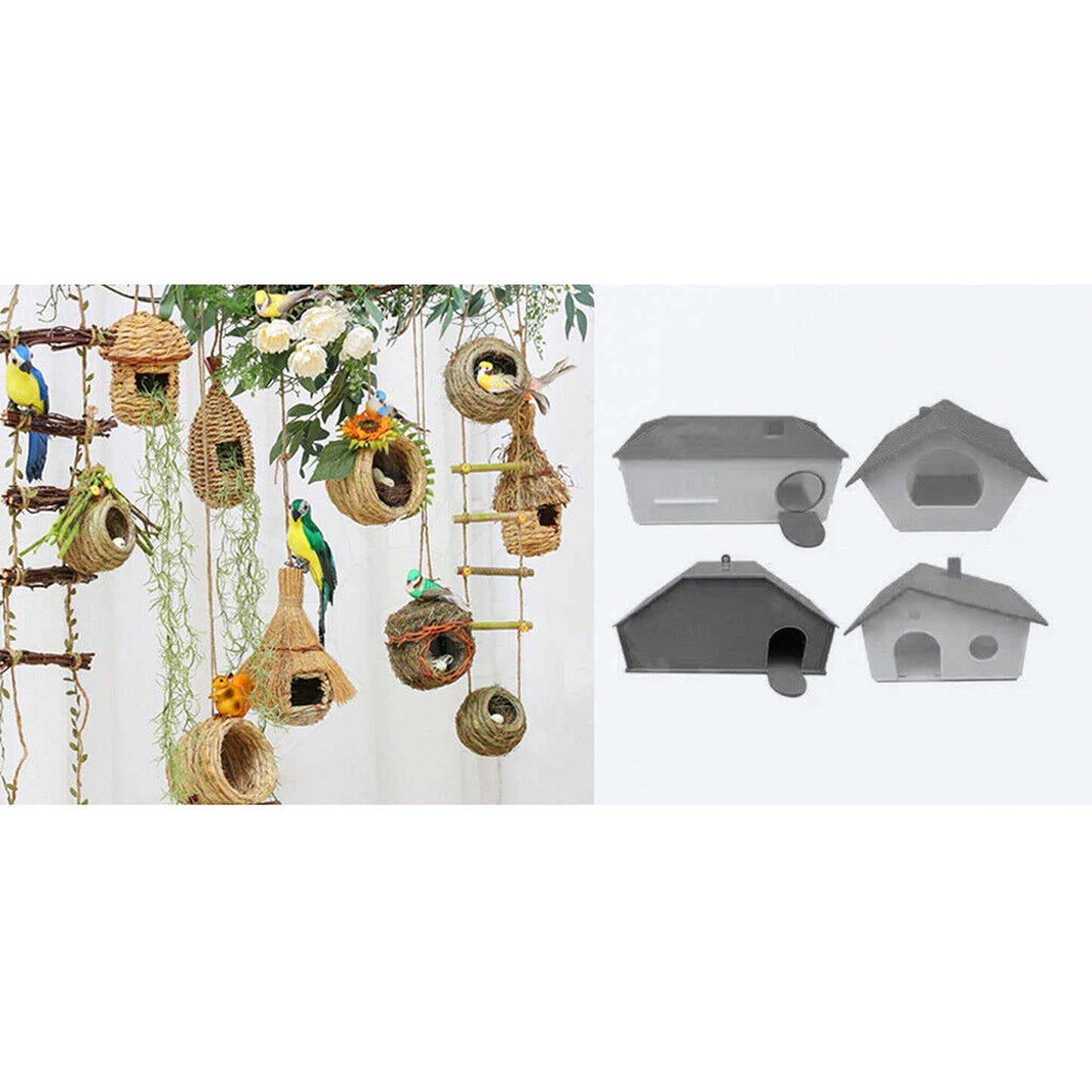 5pcs Grass Weave Canary Bird Nest Breeding Bed Box House