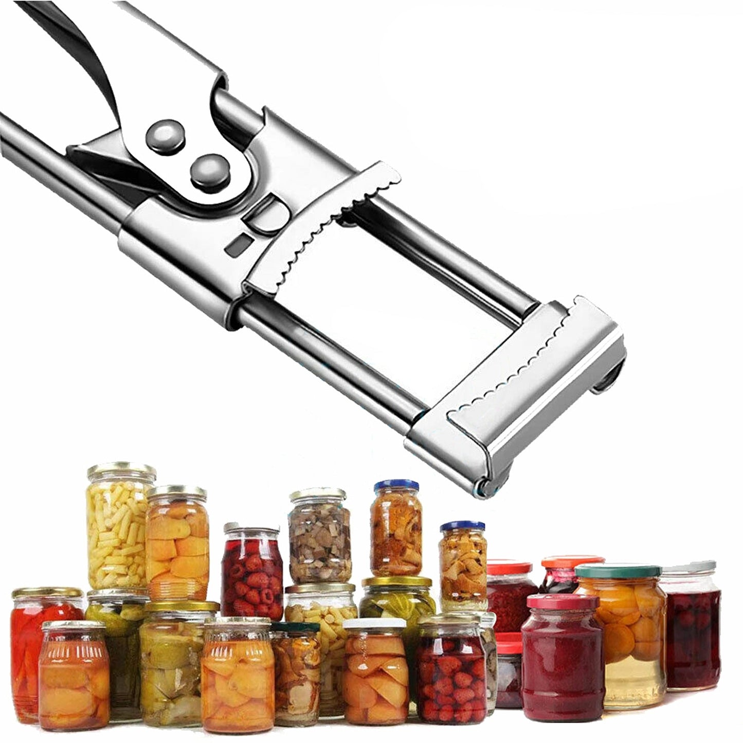 2pcs Multifunctional Stainless Steel Jar Opener Adjustable Bottle Lid Beer Gripper