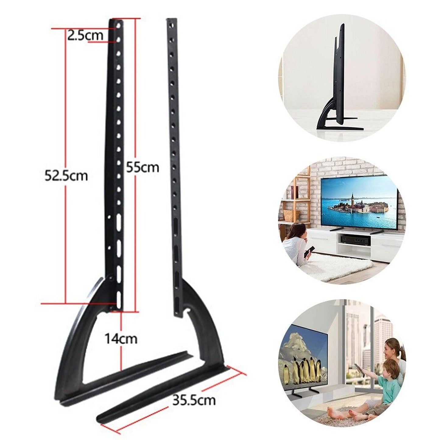 Universal TV Stand with Adjustable Legs for Desktop Base Fit 32-70 Inch Screens