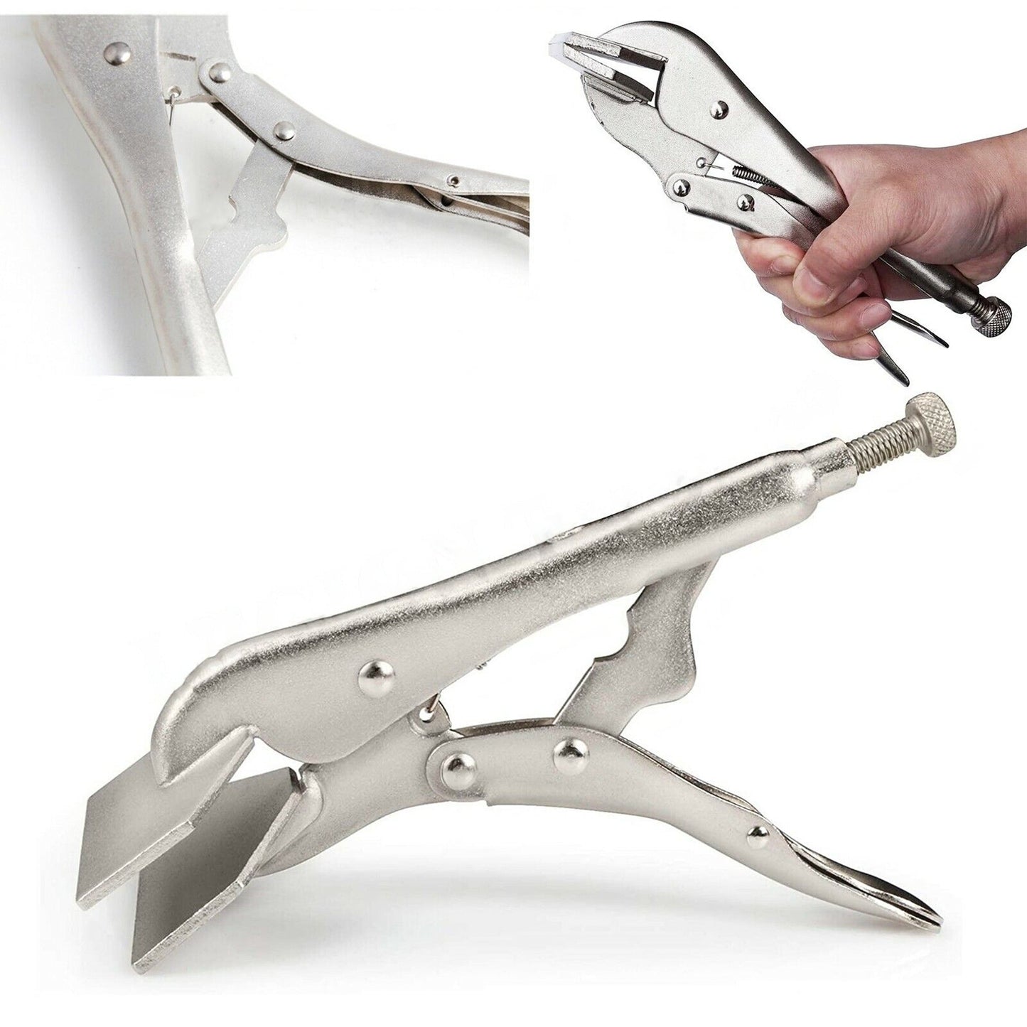 Adjustable 250mm Weld Plier Flat Sheet Metal Locking Clamp Vise Grip