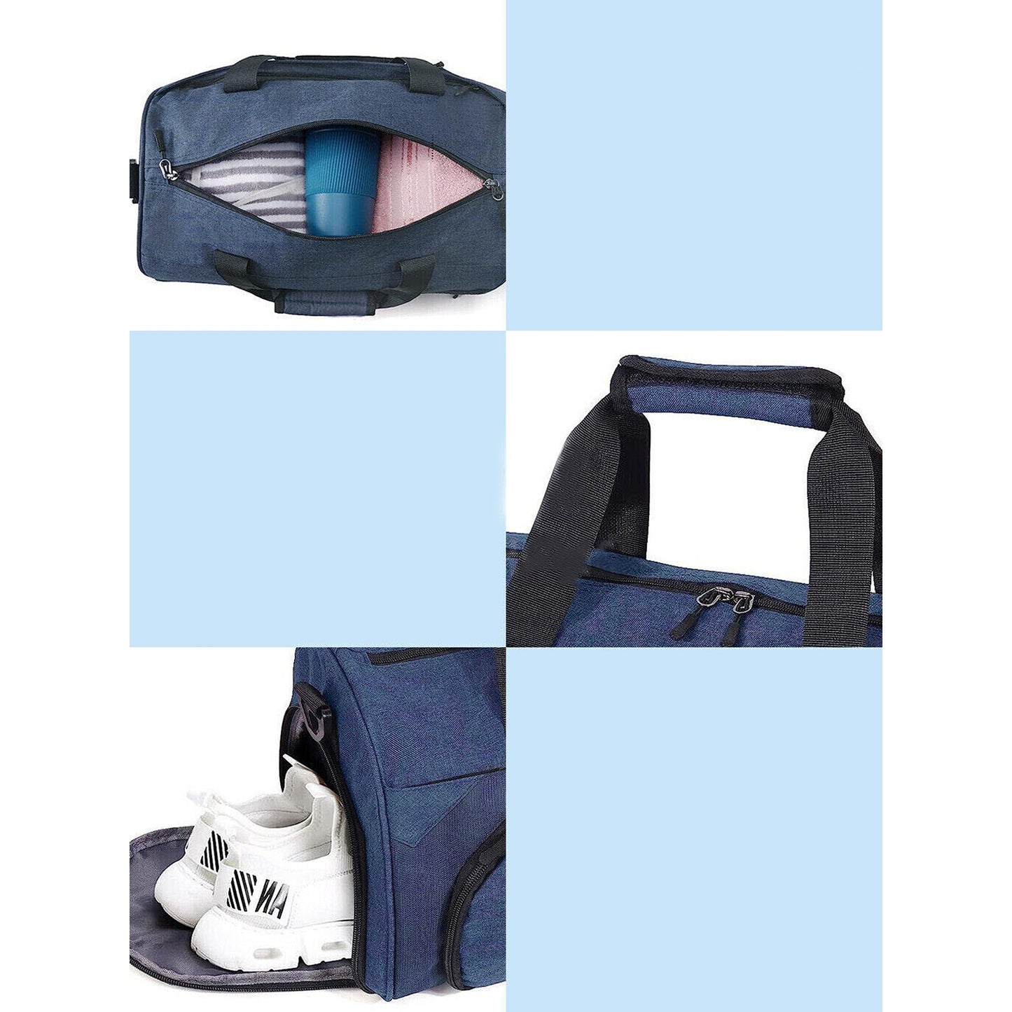 30L Waterproof Canvas Gym Duffel with Shoes Compartment