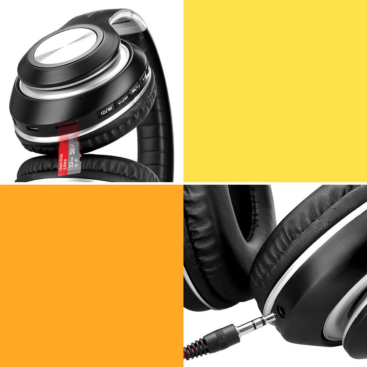 Rechargeable Bluetooth Wireless Headphones with Microphone