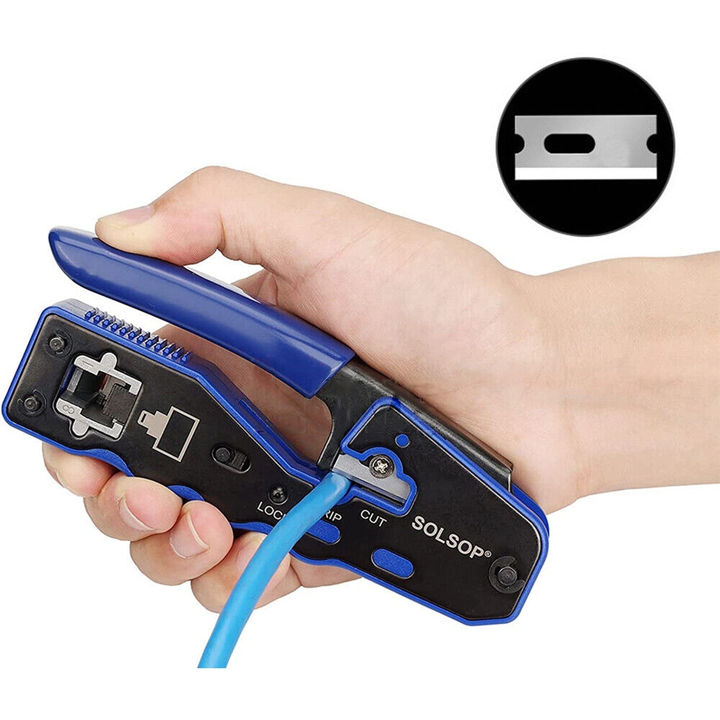 Network Crimper Tool RJ45 Pass Through Cable Connector